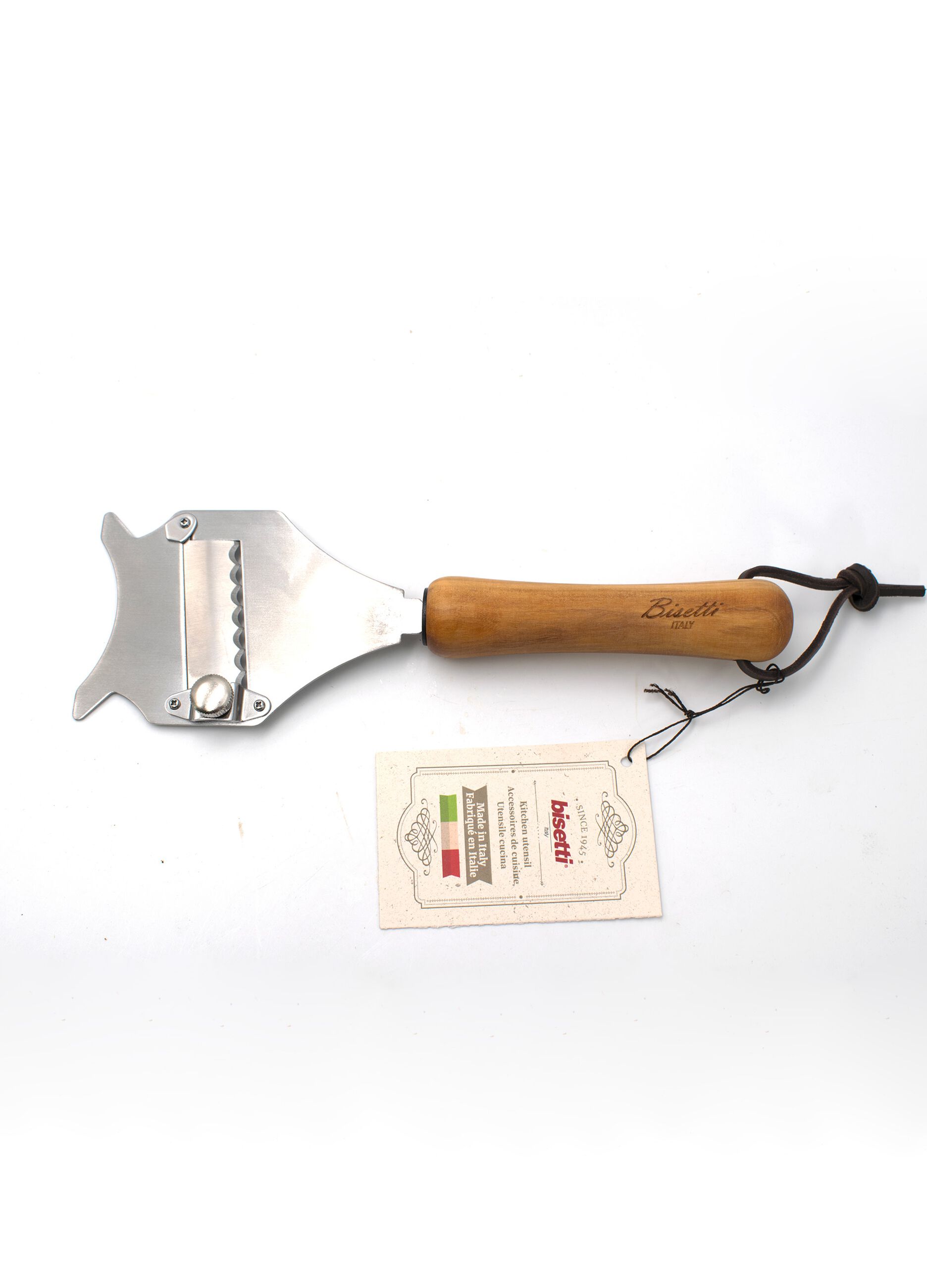 Taglia tartufo in acciaio con manico in legno di ulivo massello_0