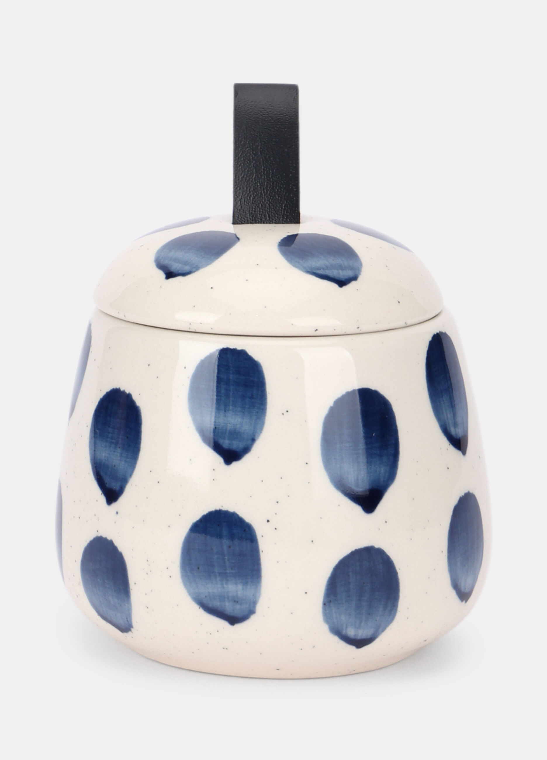 Barattolo con coperchio in ceramica a pois_0