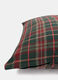 Cuscino quadrato in cotone tartan con Teddy Bear_1