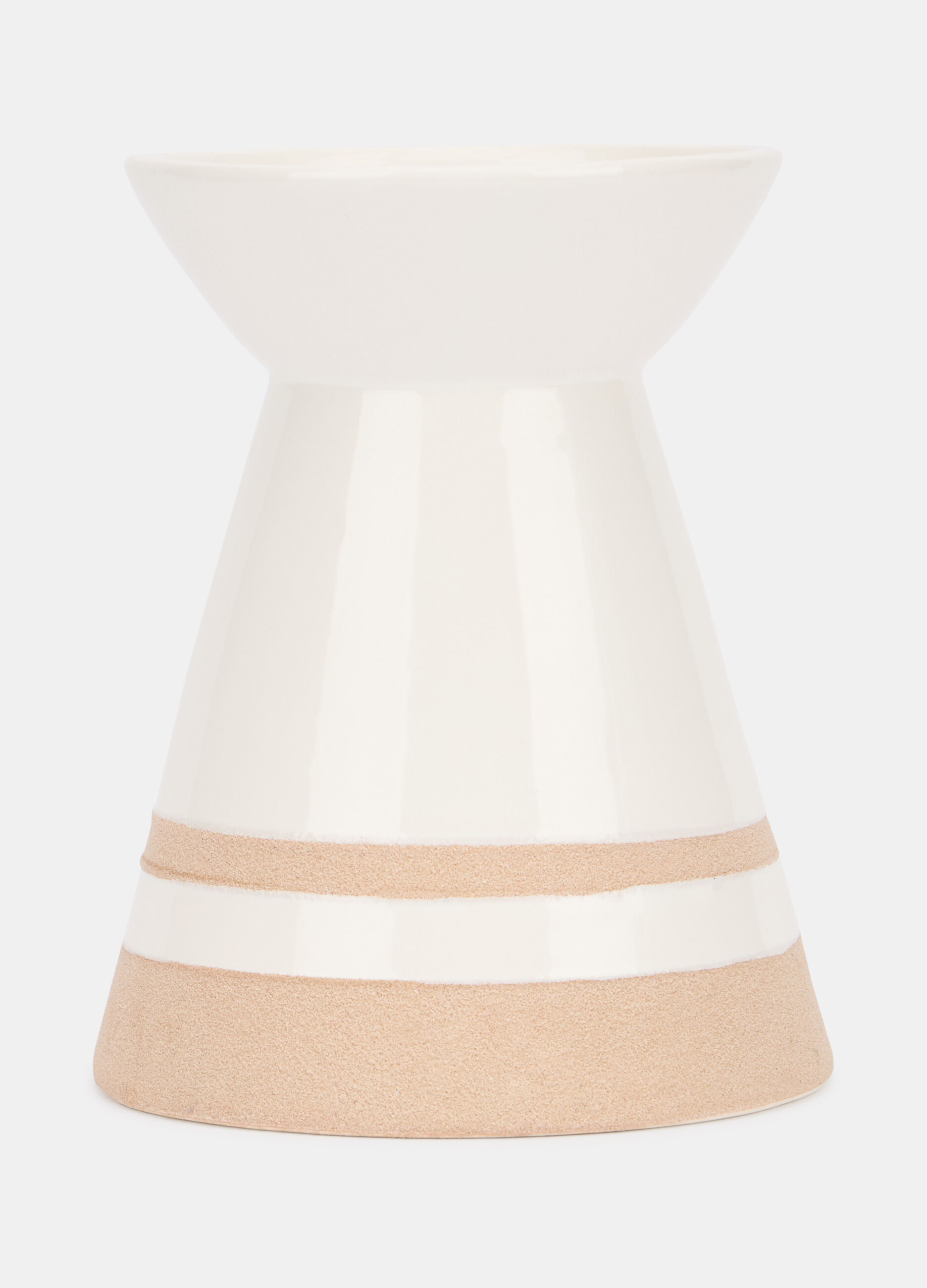 Vaso conico in ceramica con inserti grezzi_0
