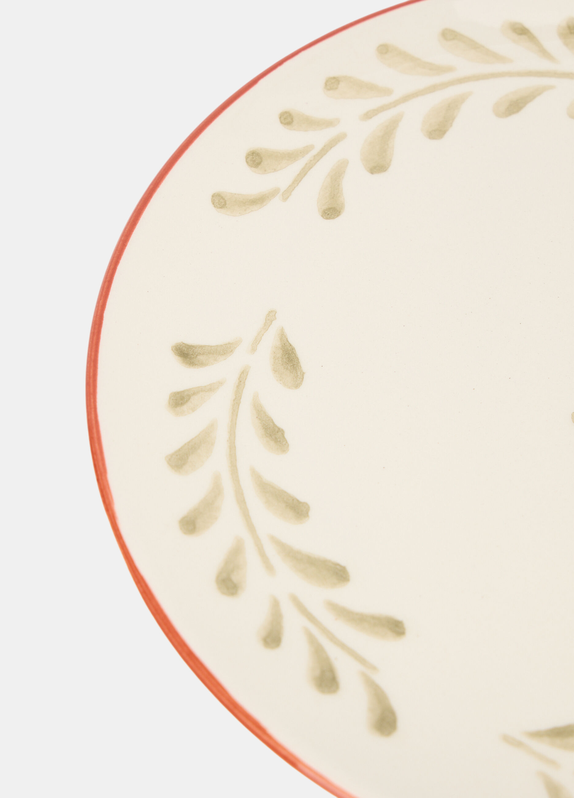 Piatto piano in ceramica con fiore _1