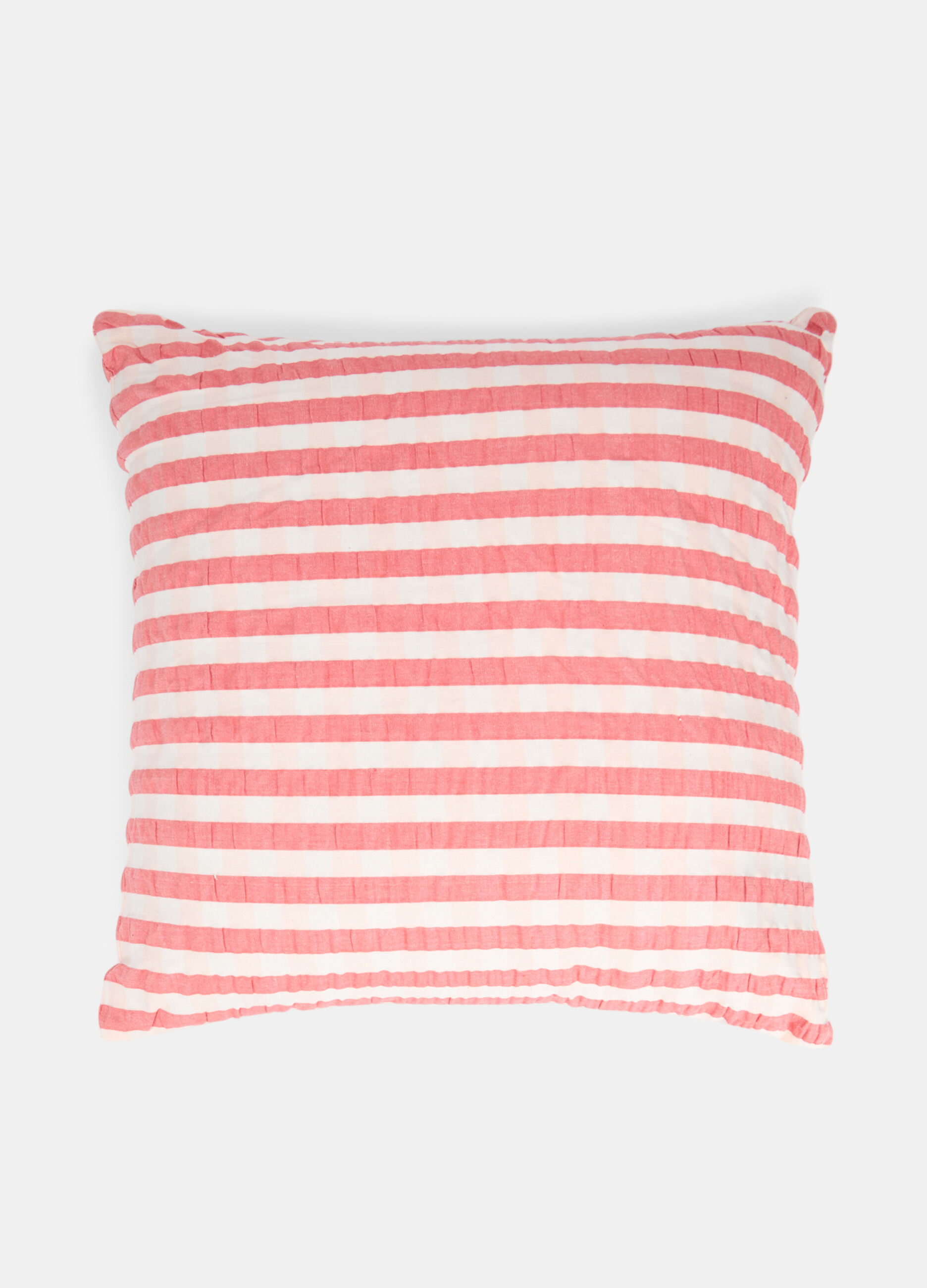 Padded seersucker cushion with stripes_0