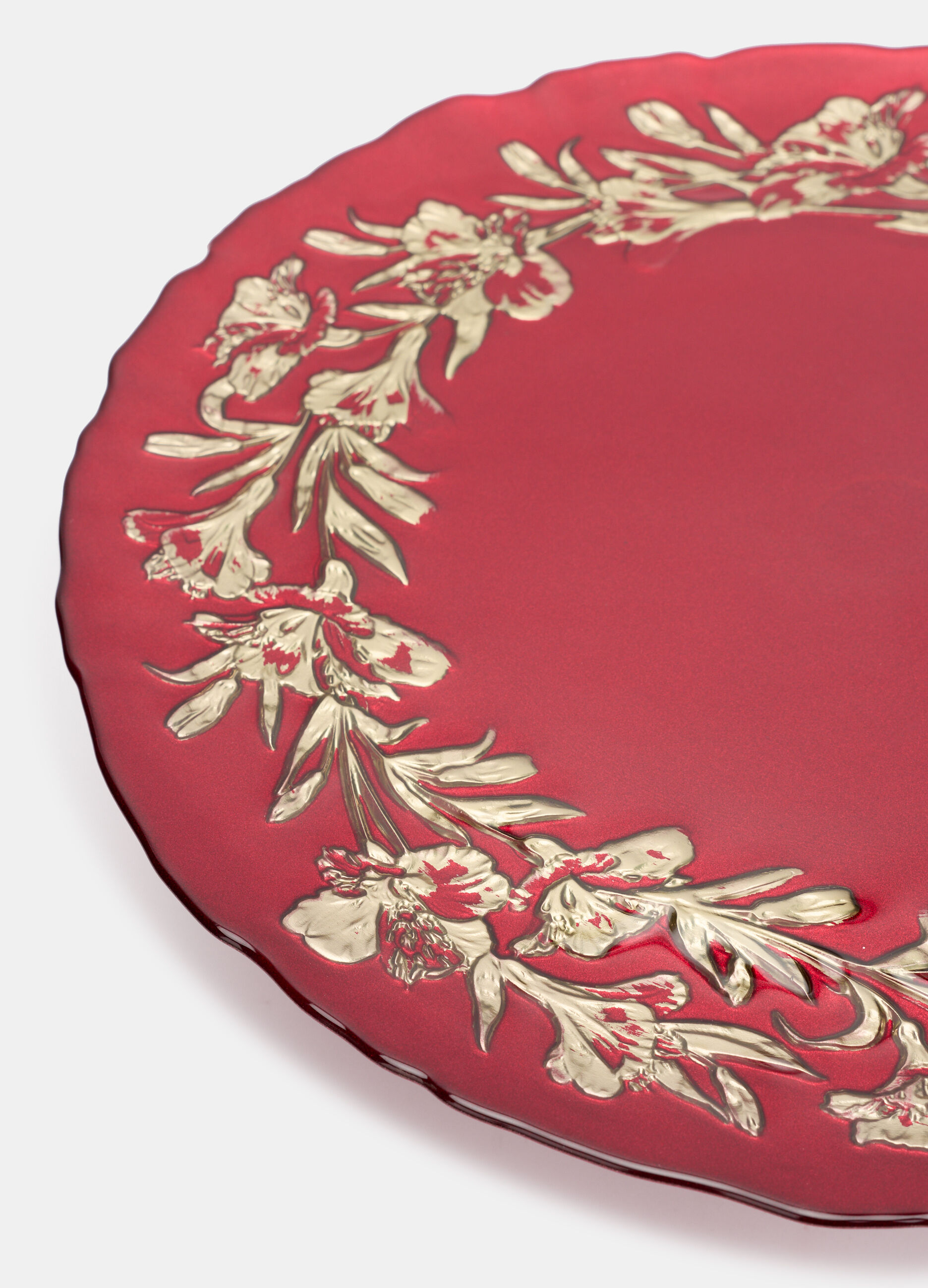 Alzata in vetro con bordo floreale_1