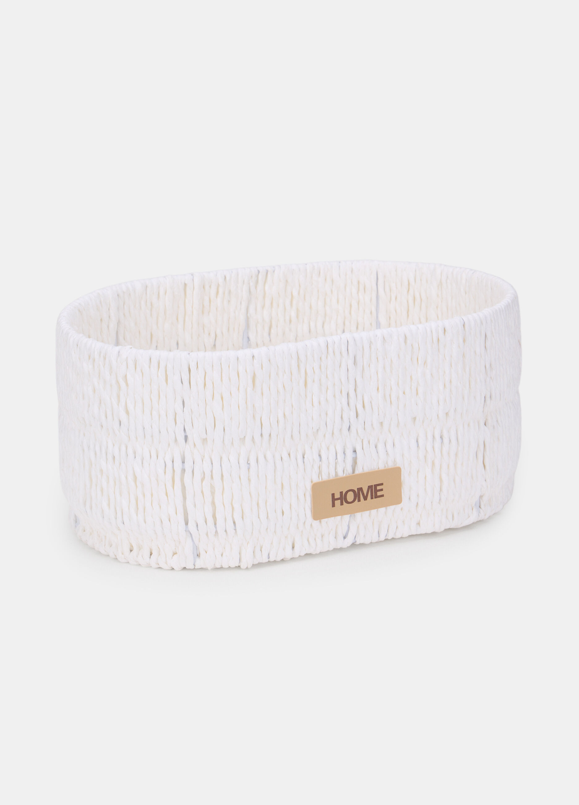 Cesta ovale media in carta intrecciata_0