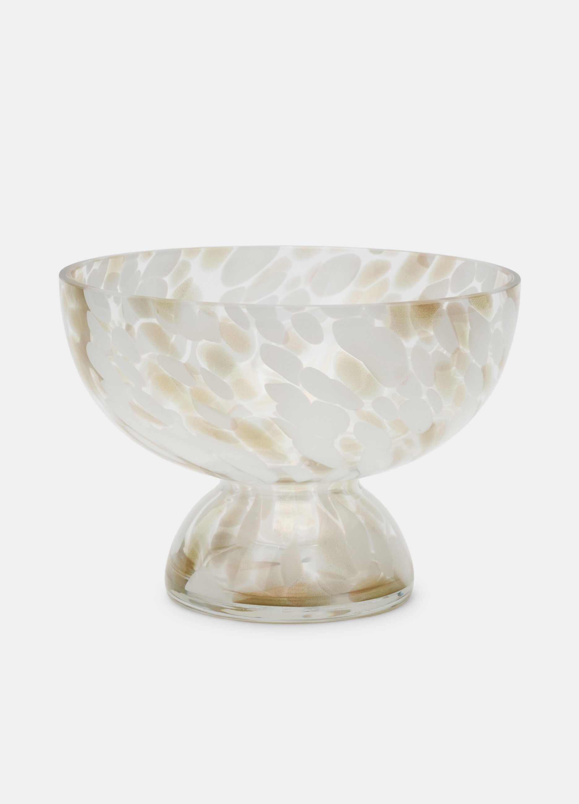 Ciotola con alzata in vetro screziato_0