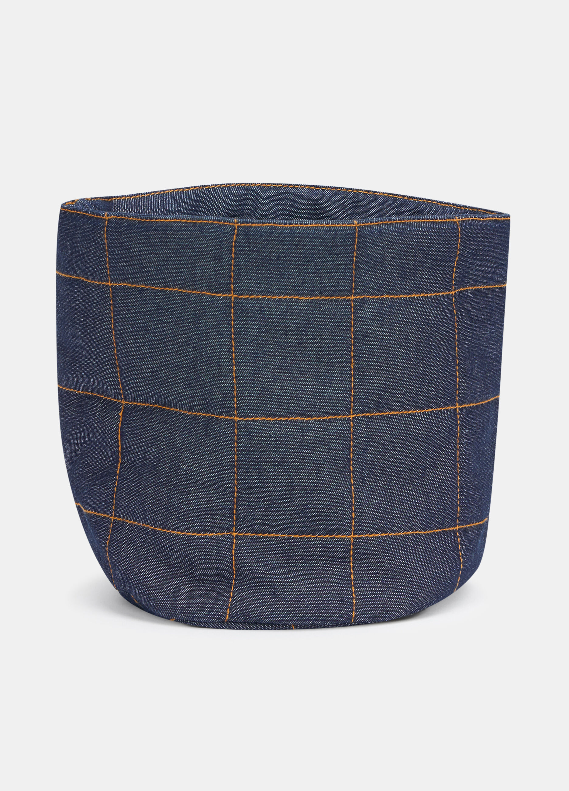 Contenitore portapane in puro cotone effetto denim_0