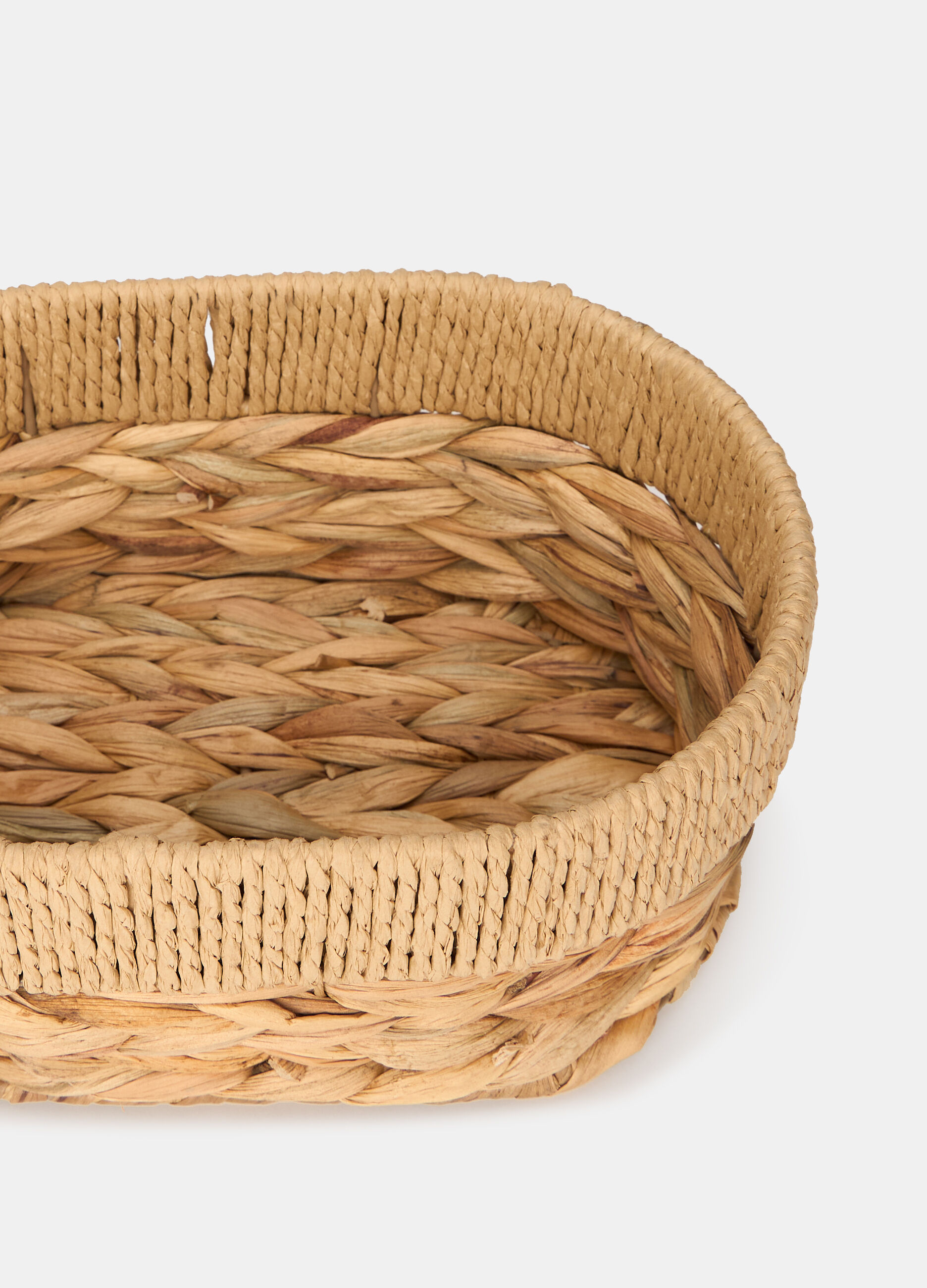 Cesta ovale grande di fibra intrecciata