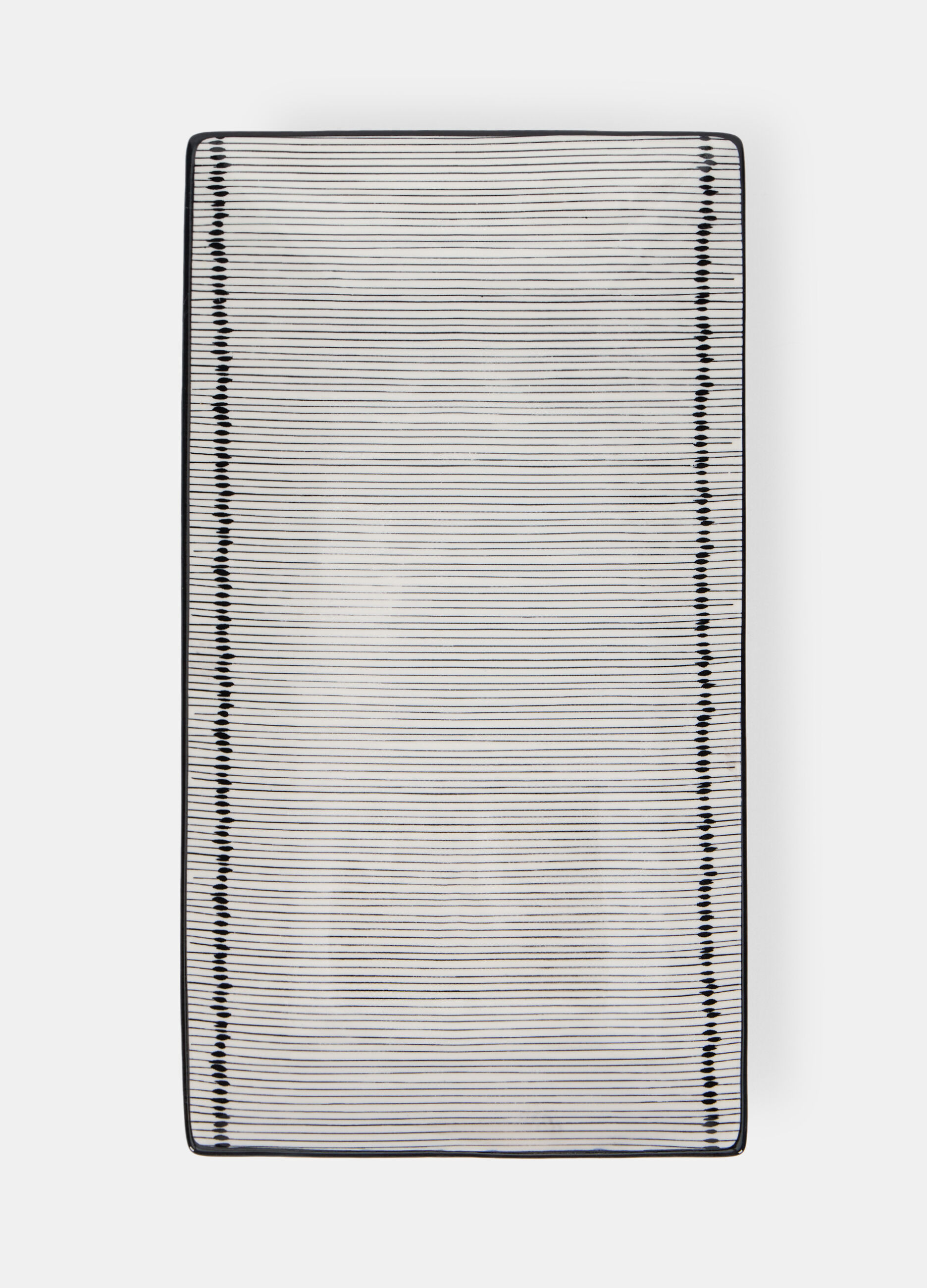Vassoio rettangolare in ceramica bicolore_0