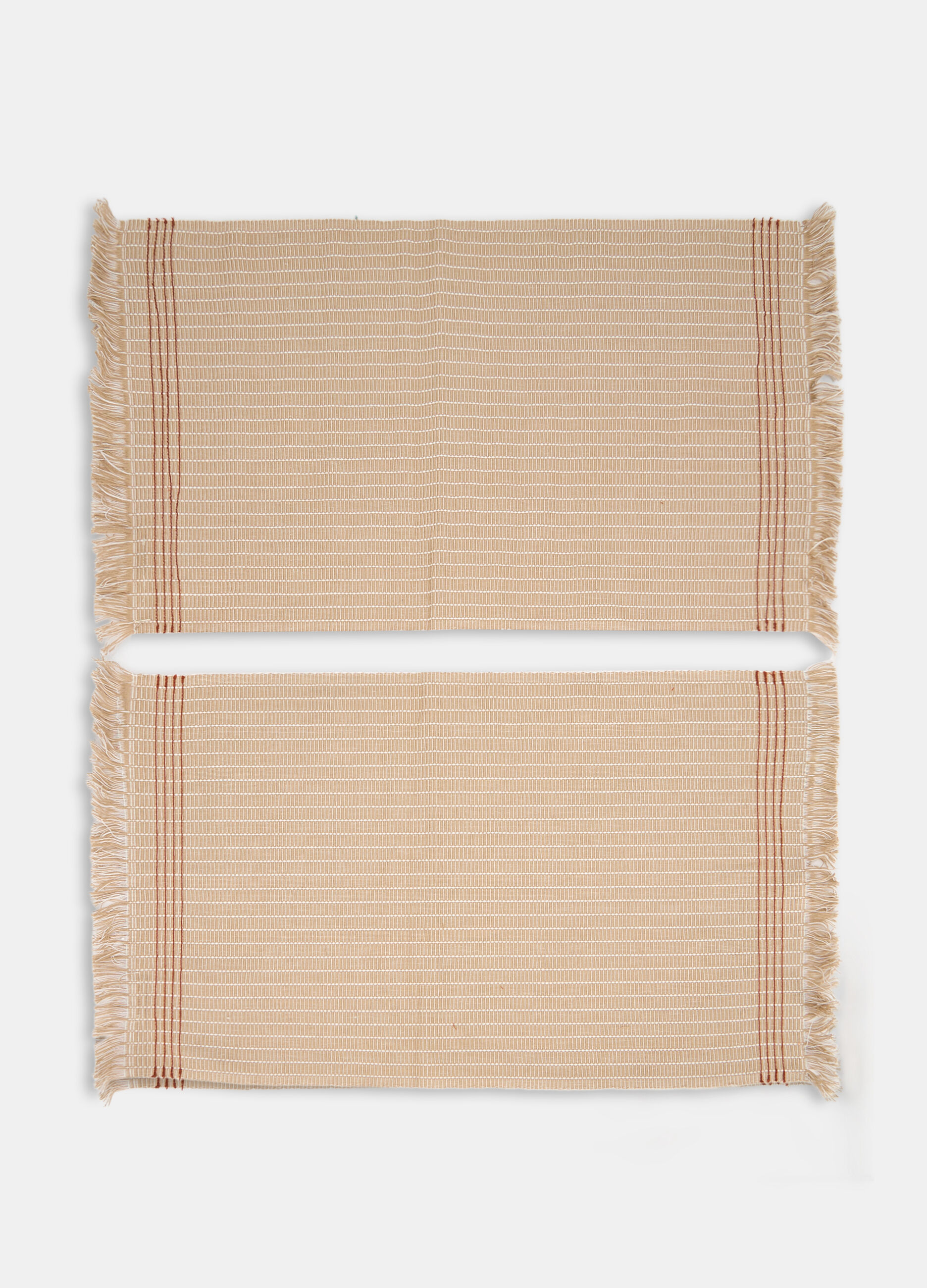 2 pack tovagliette in cotone con frange