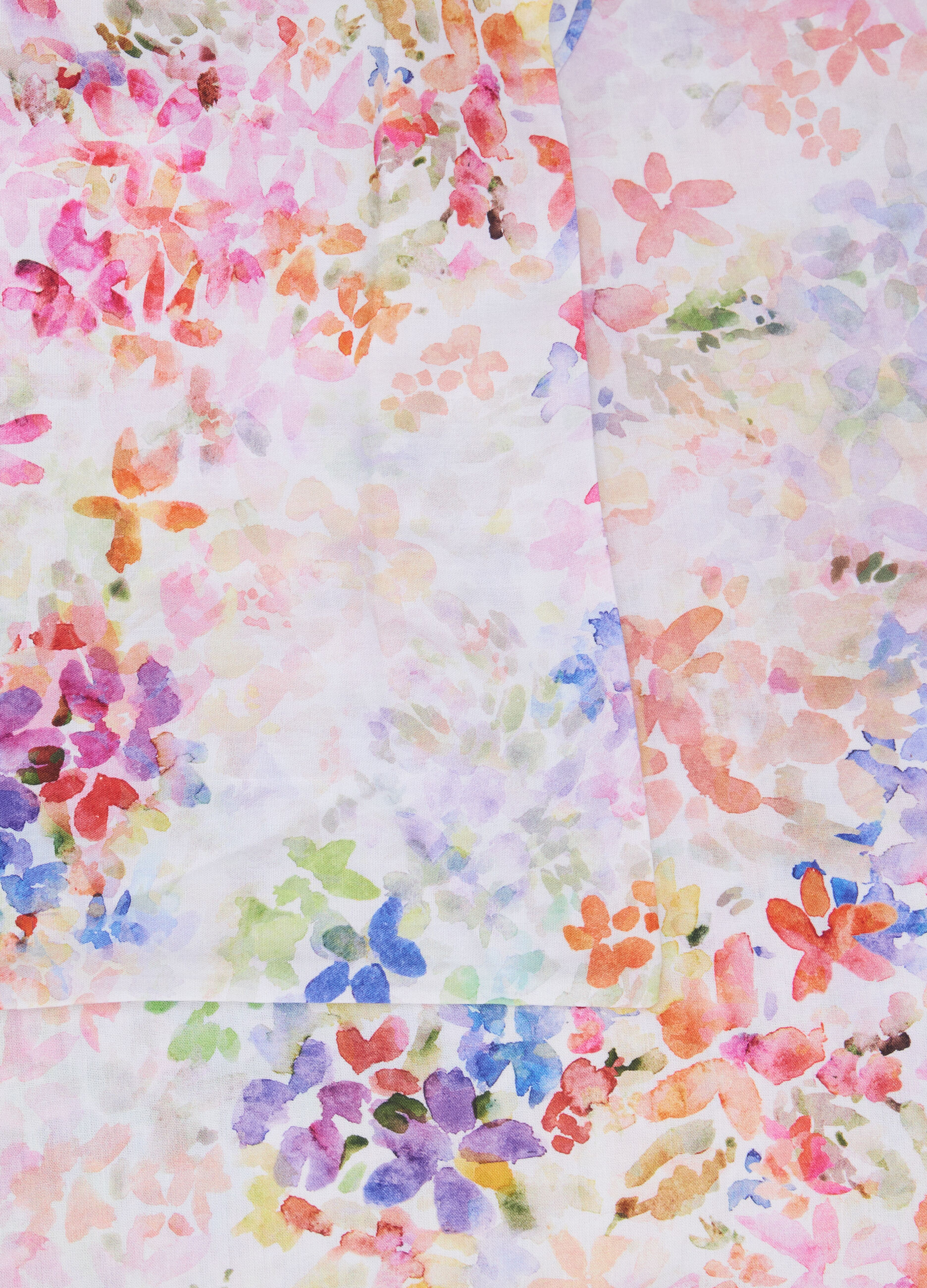 Parure lenzuolo singolo con stampa di fiori colorati_1