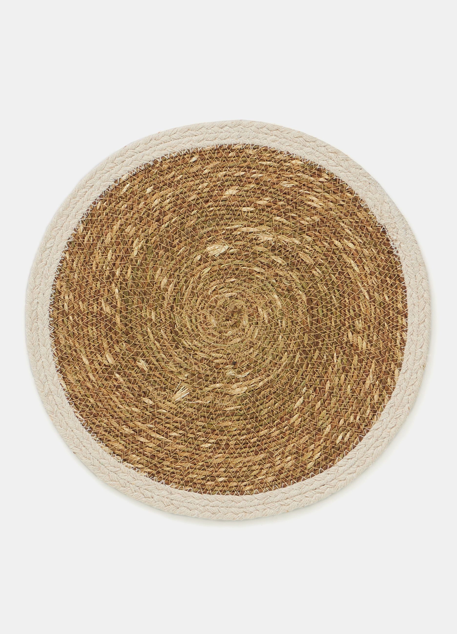 Tovaglietta rotonda in juta e bio cotton_0