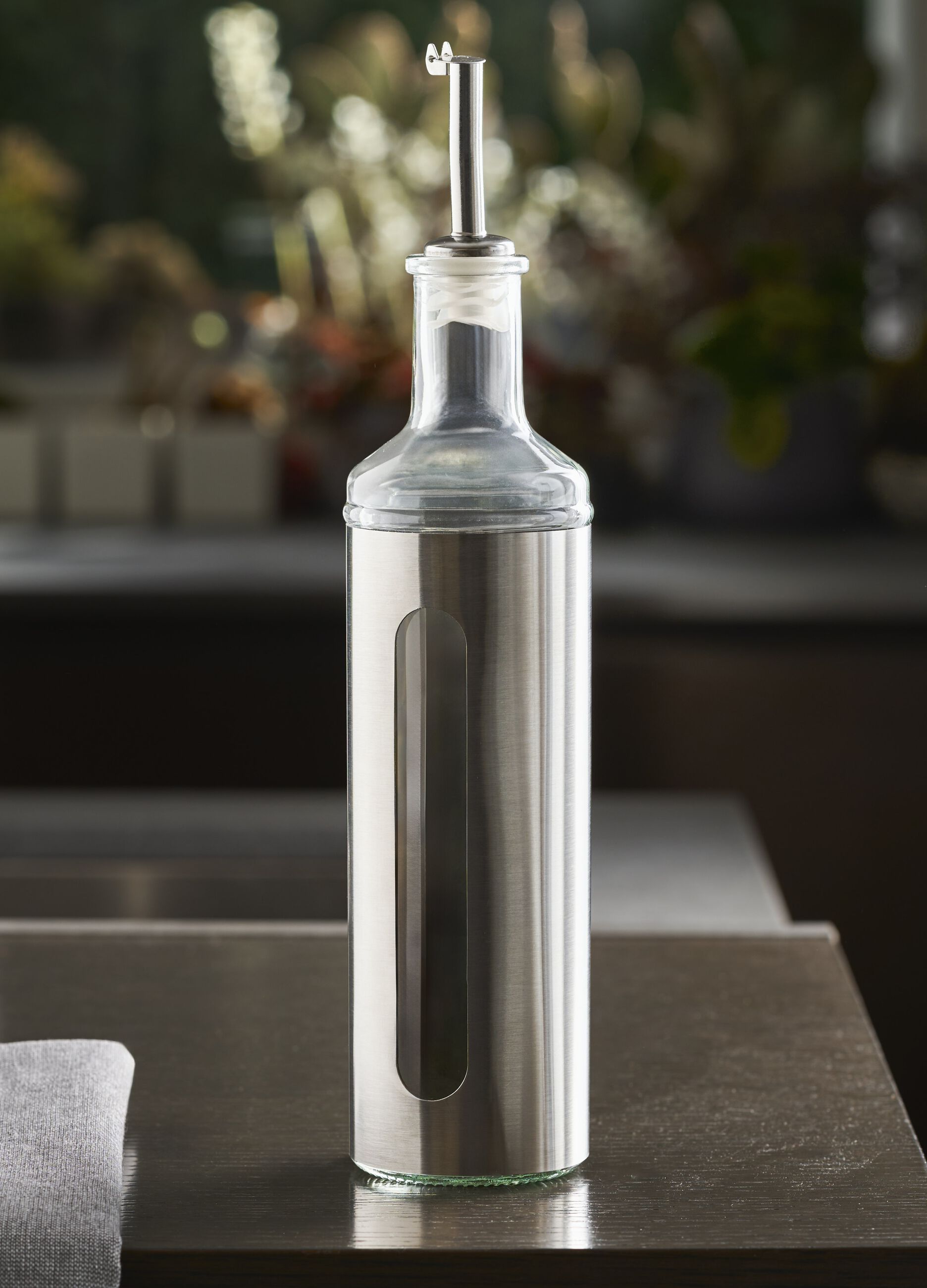 Glass oil bottle