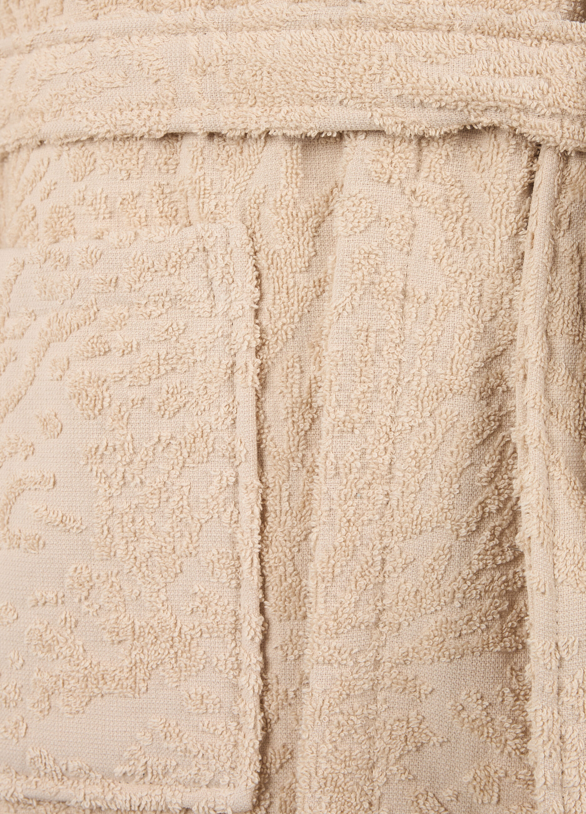 Accappatoio jacquard in cotone con cappuccio_1