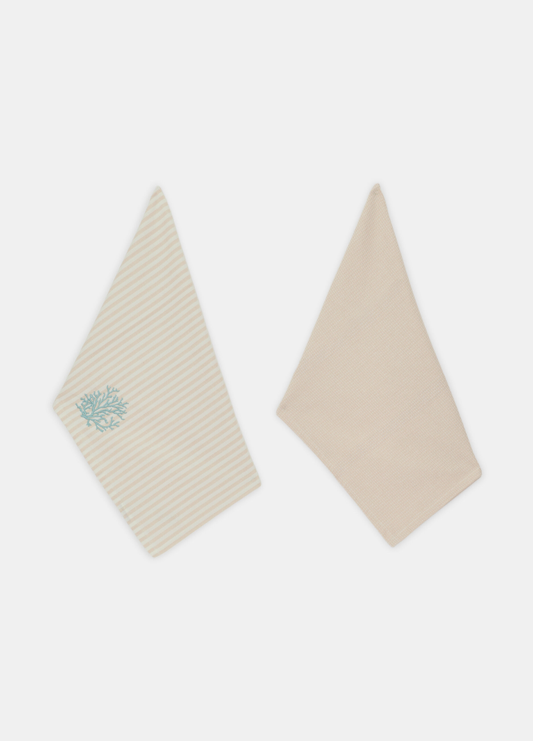 2 pack strofinacci in cotone con ricamo corallo_0