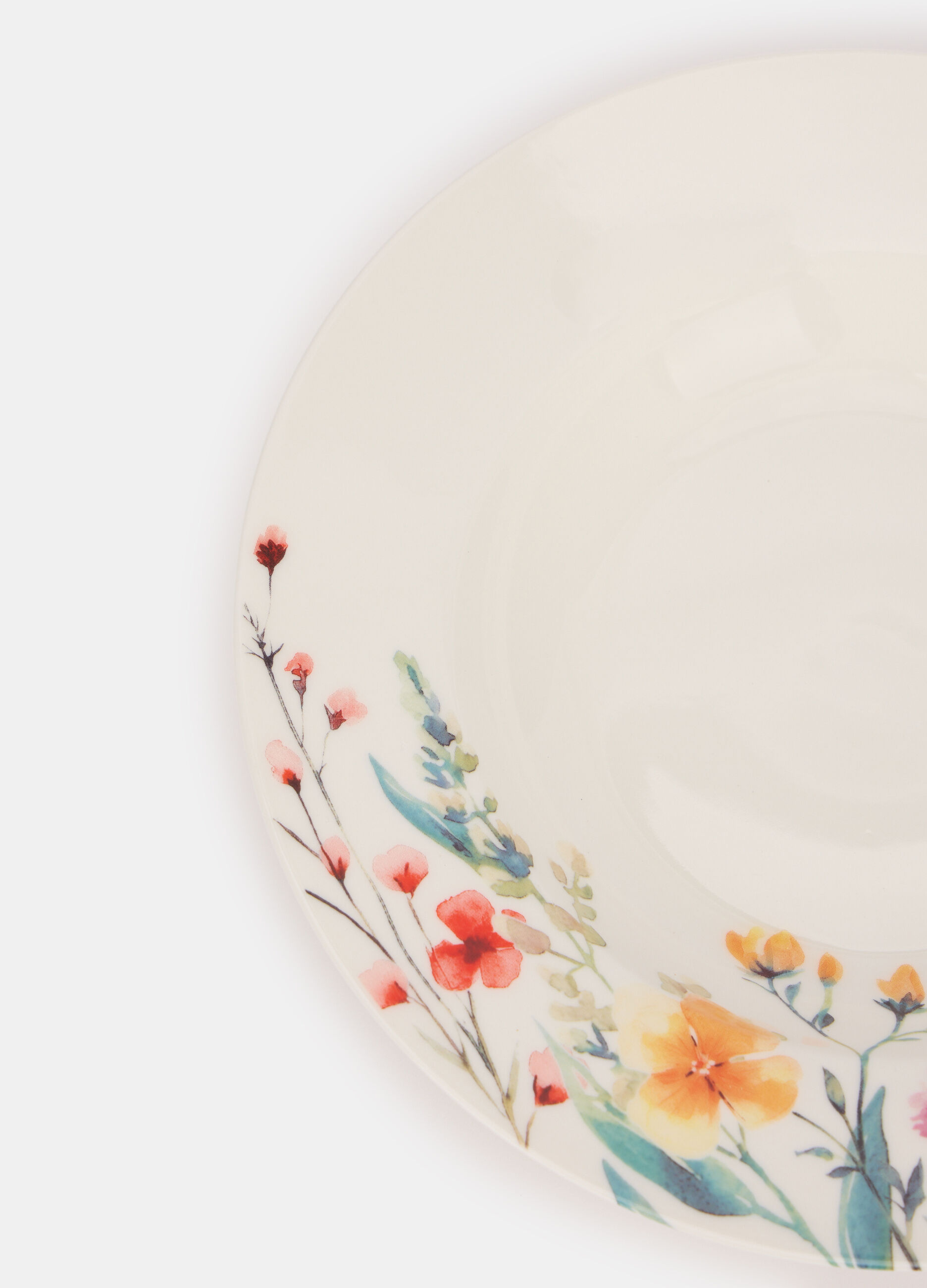 Piatto fondo in ceramica a fiori_1
