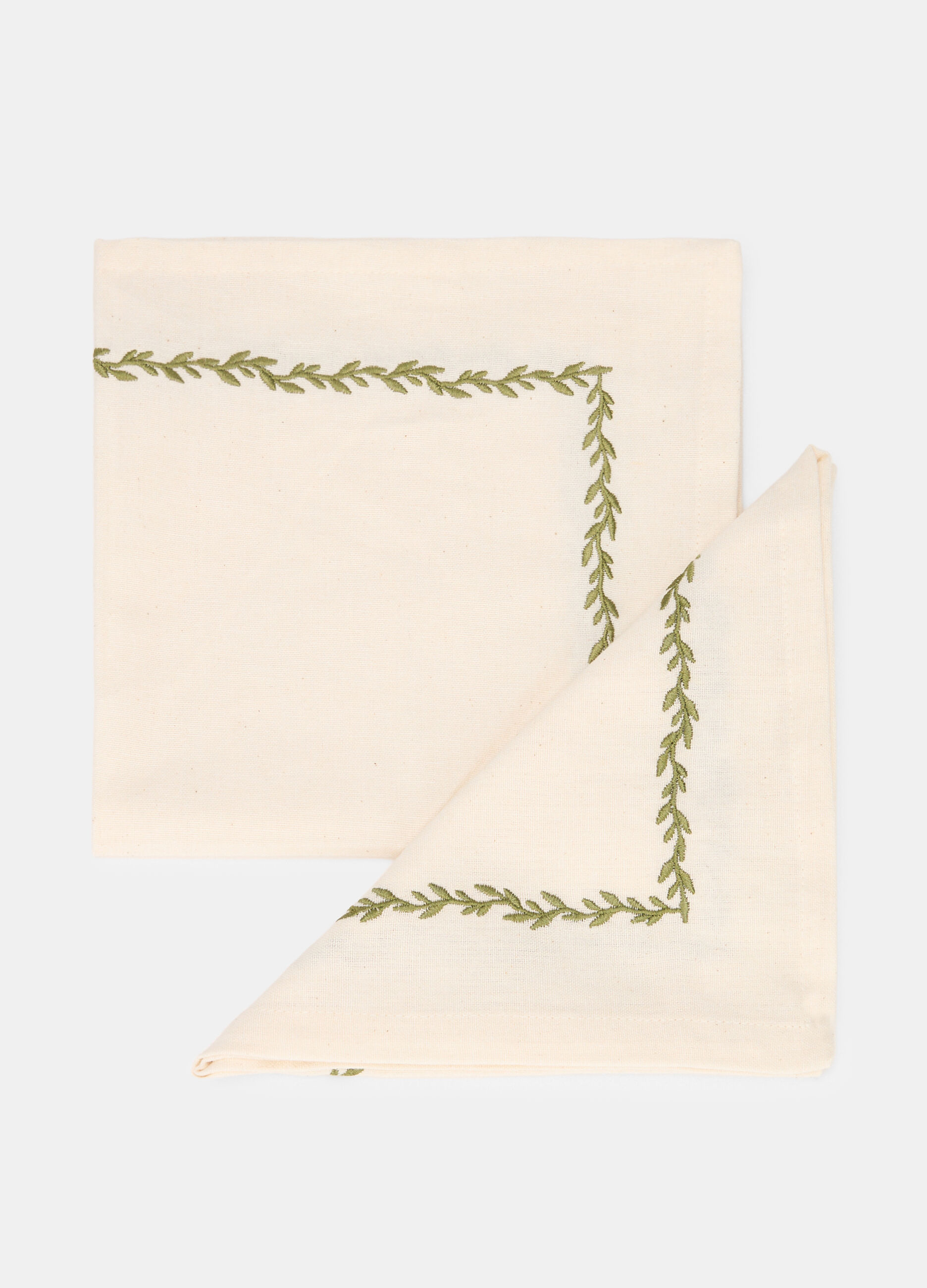 2 pack tovaglioli con ricamo foglie