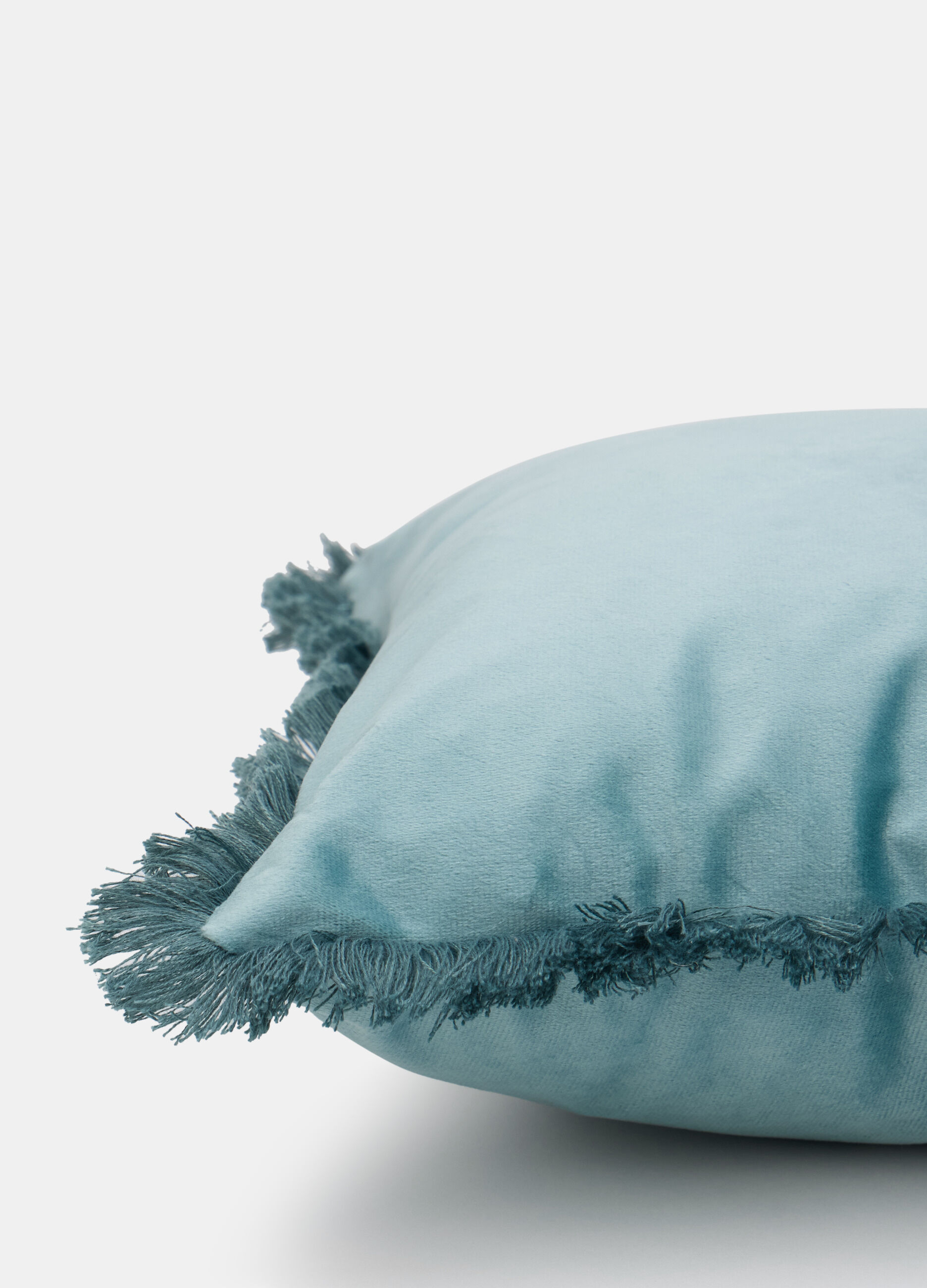 Cuscino in velluto con frange_1