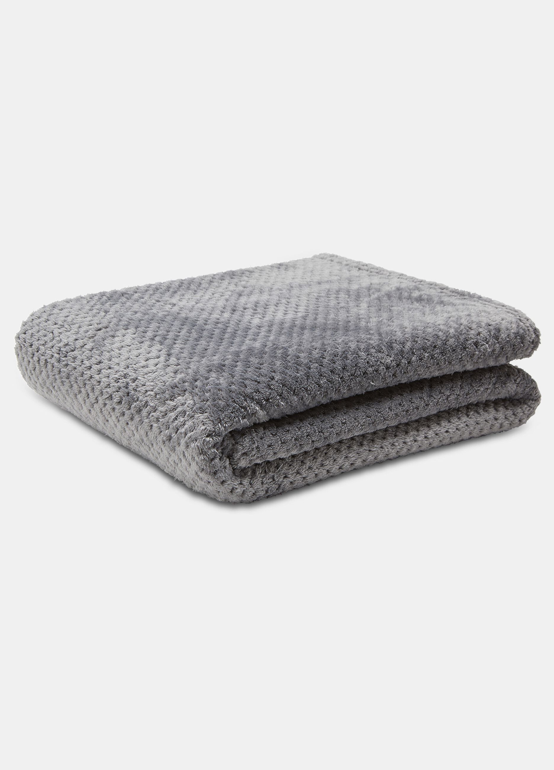 Plaid singolo in waffle tinta unita_0