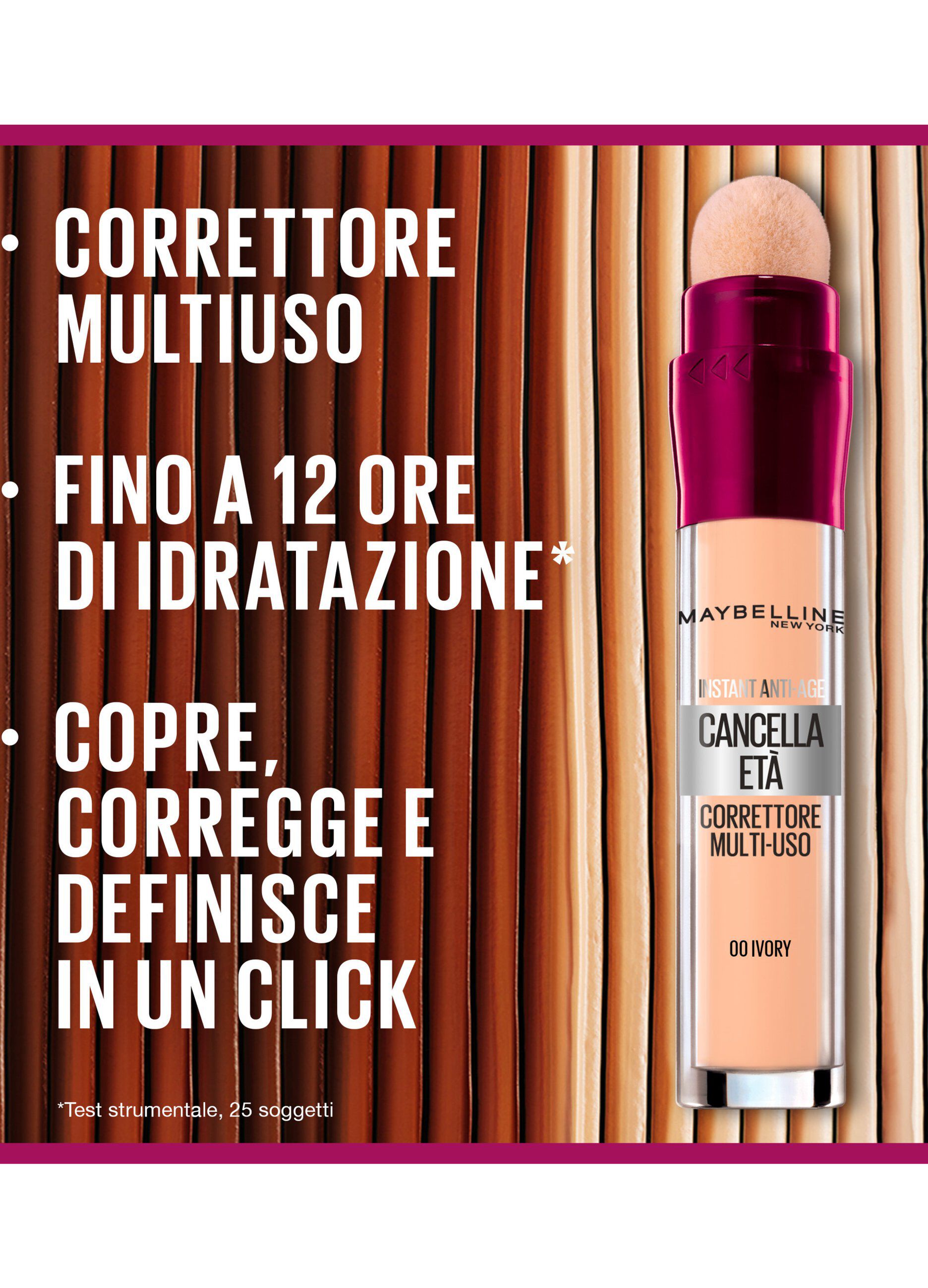 Maybelline New York Correttore Liquido Il Cancella Età, con Bacche di Goji e Haloxyl, Copre Occhiaie e Piccole Rughe, 00 Ivory, 6.8 ml._2