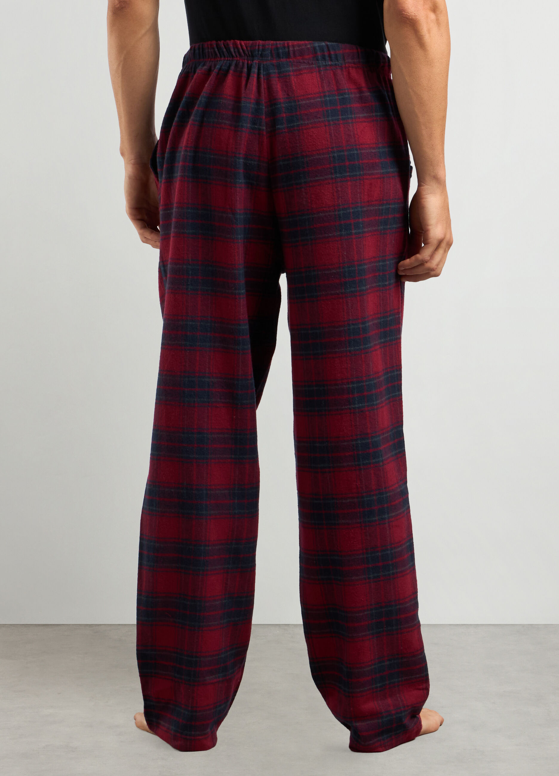 Plaid Skinny Pantaloni Uomo Pantaloni Skinny Scozzesi Rossi E Neri