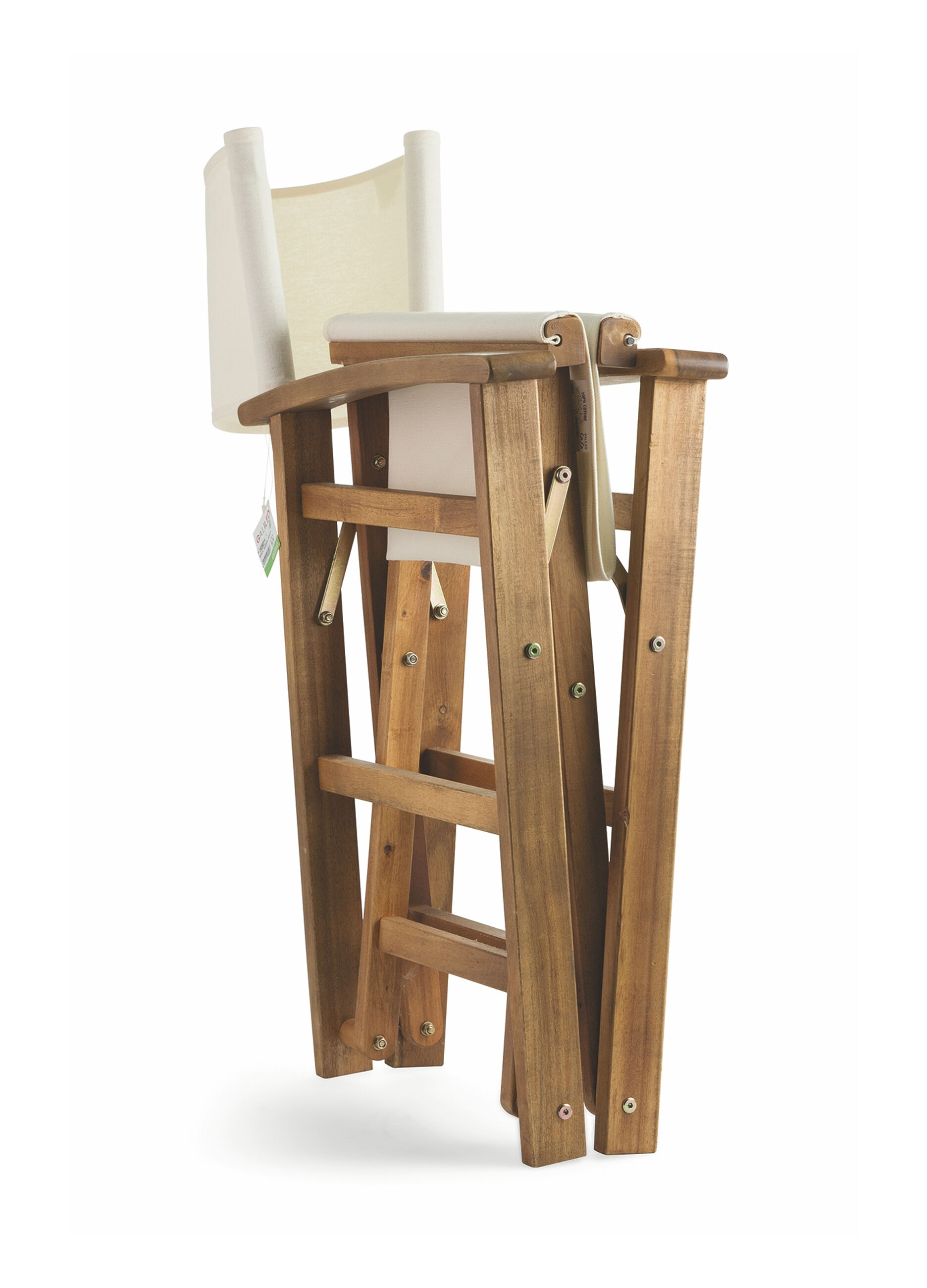 Sedia pieghevole in legno e tela_2