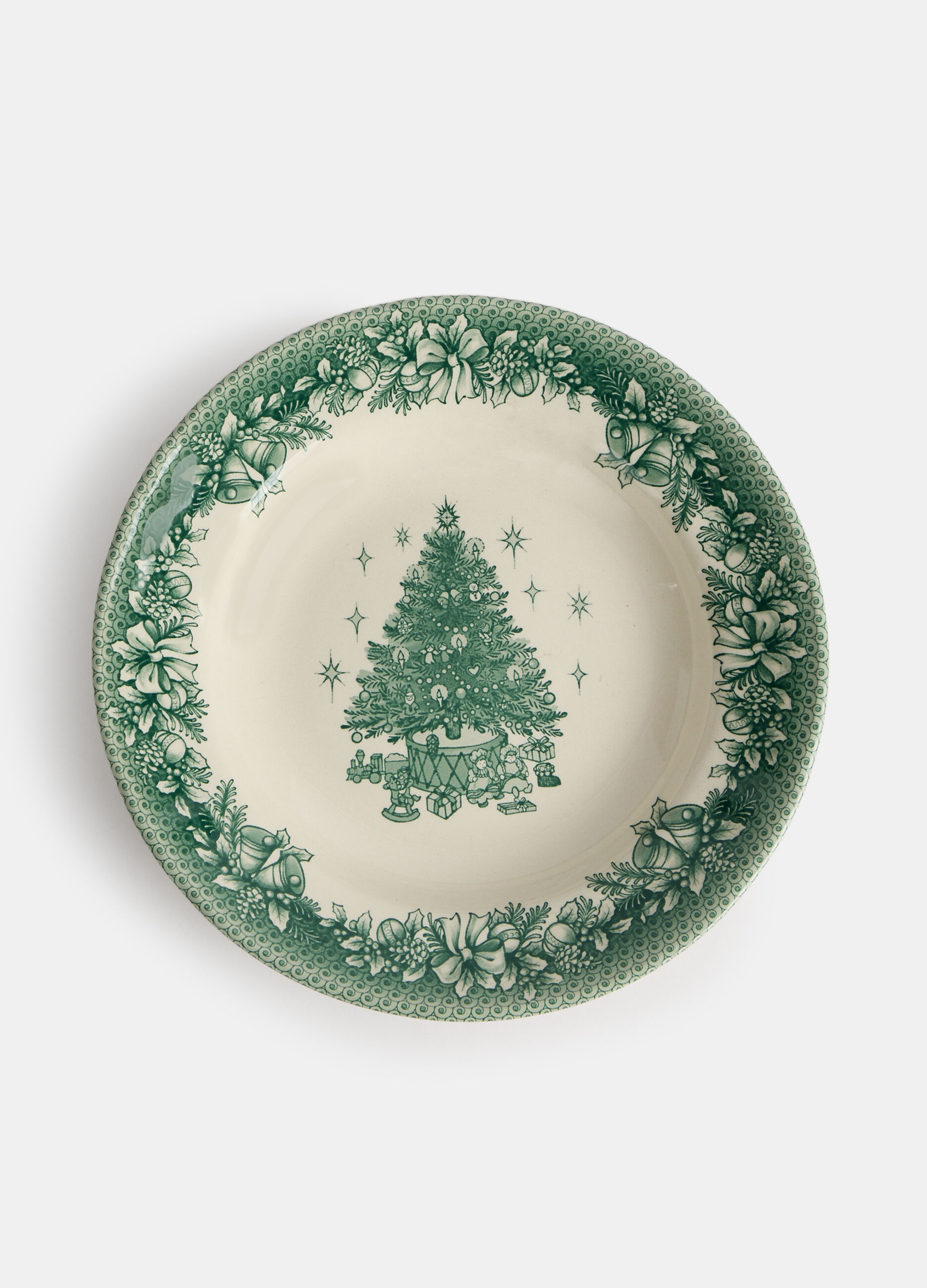 Piatto fondo natalizio in ceramica dipinta_1