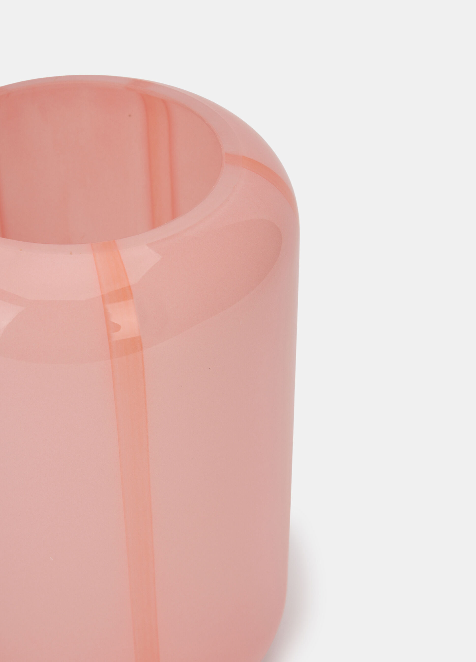 Vaso bombato in vetro a righe_1