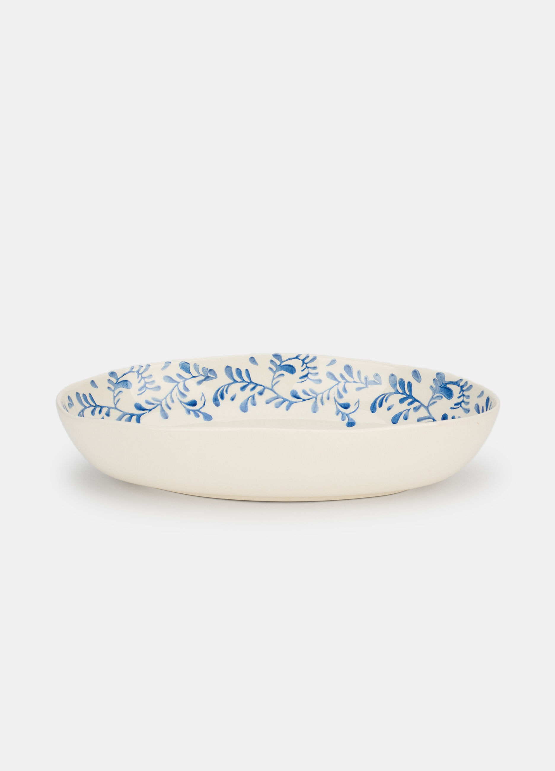 Teglia da portata con cornice floreale blu_0