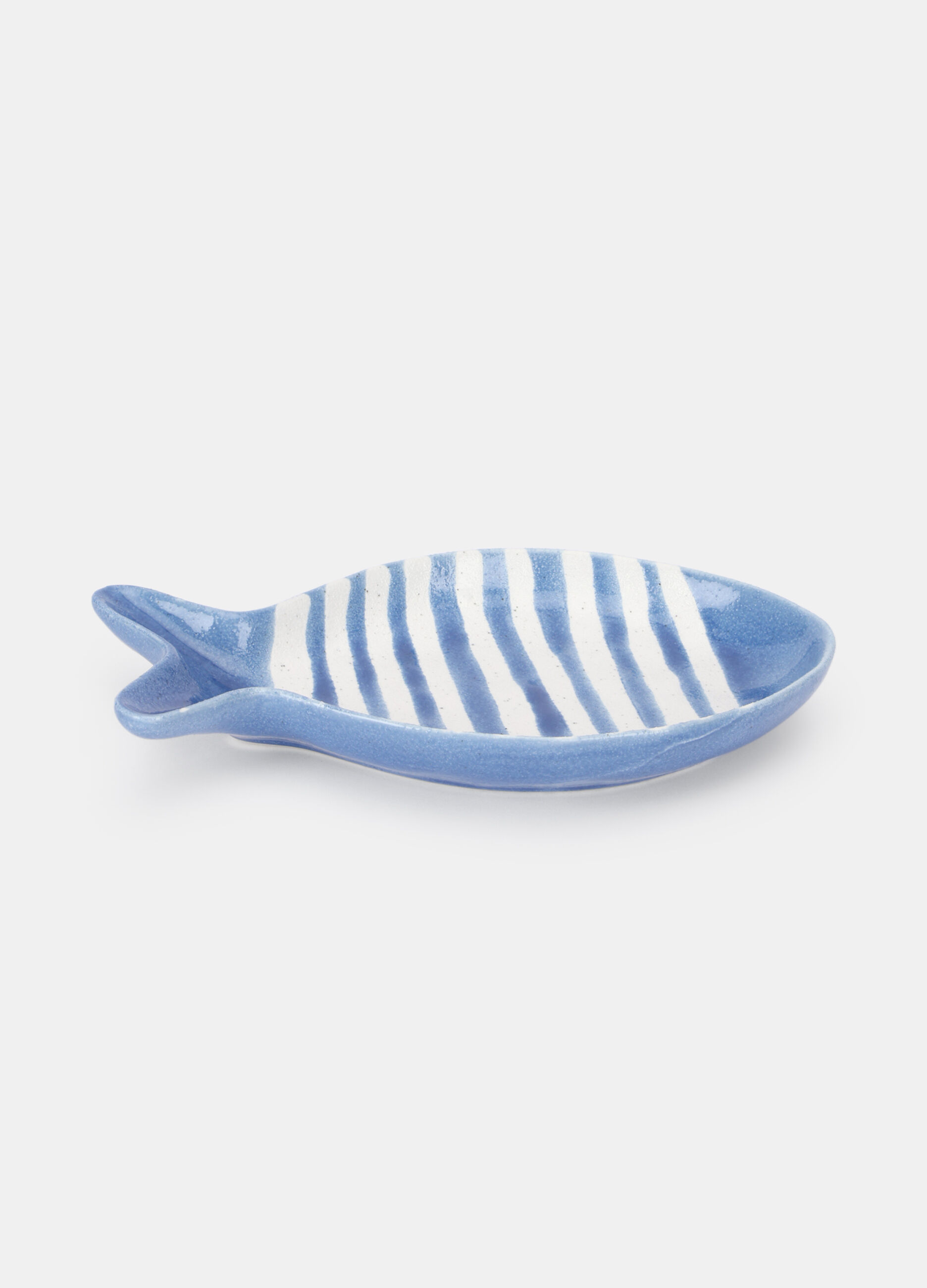 Vassoietto a pesce in ceramica a righe_0