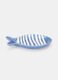 Vassoietto a pesce in ceramica a righe_0