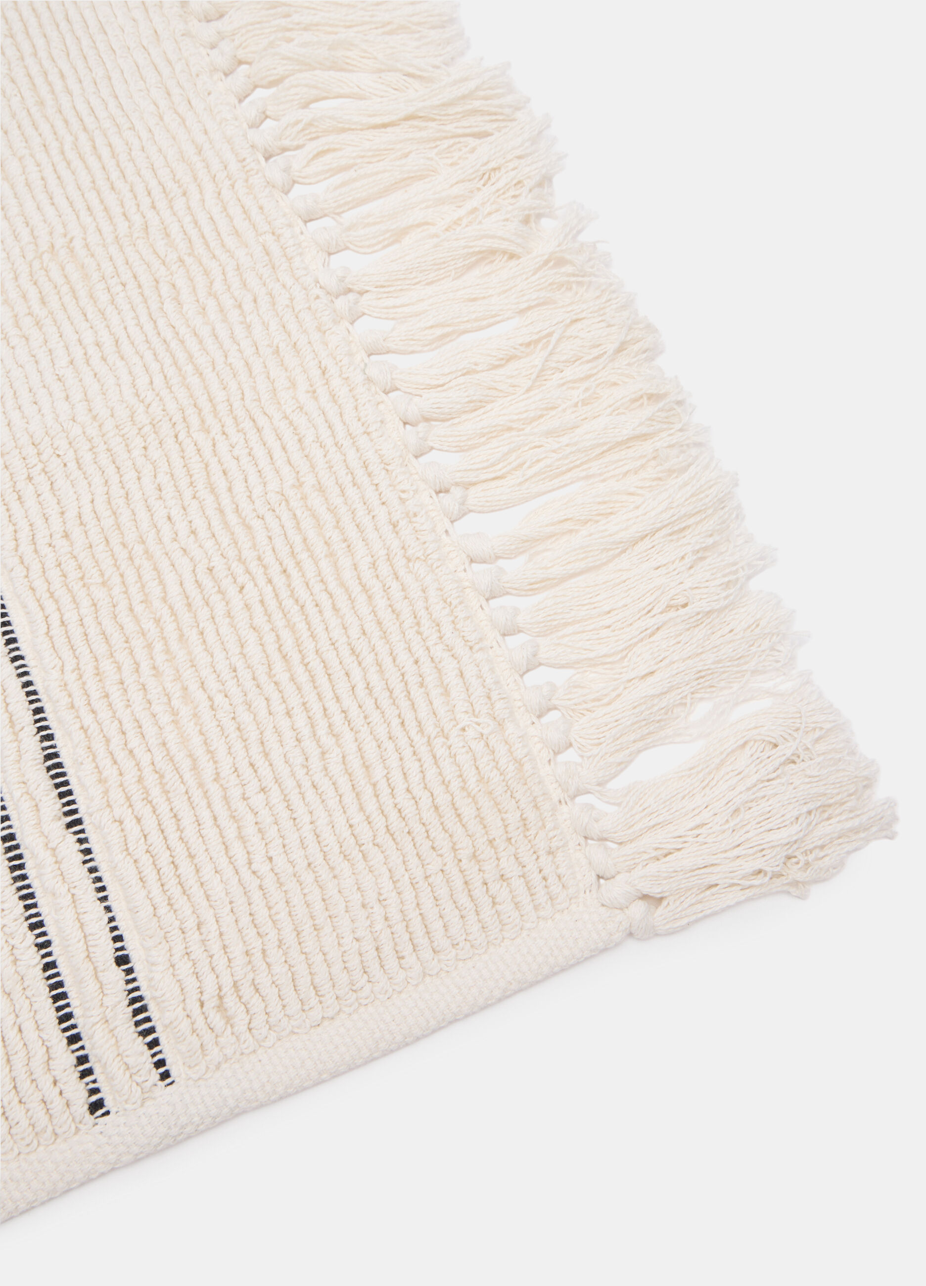 Tappetino per il bagno in cotone con frange_1