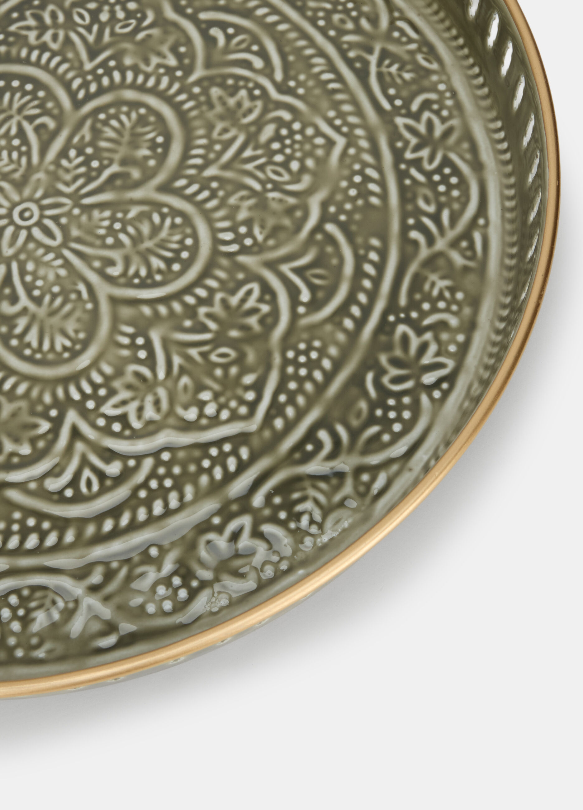 Sottovaso metallico grande decorato con mandala_1