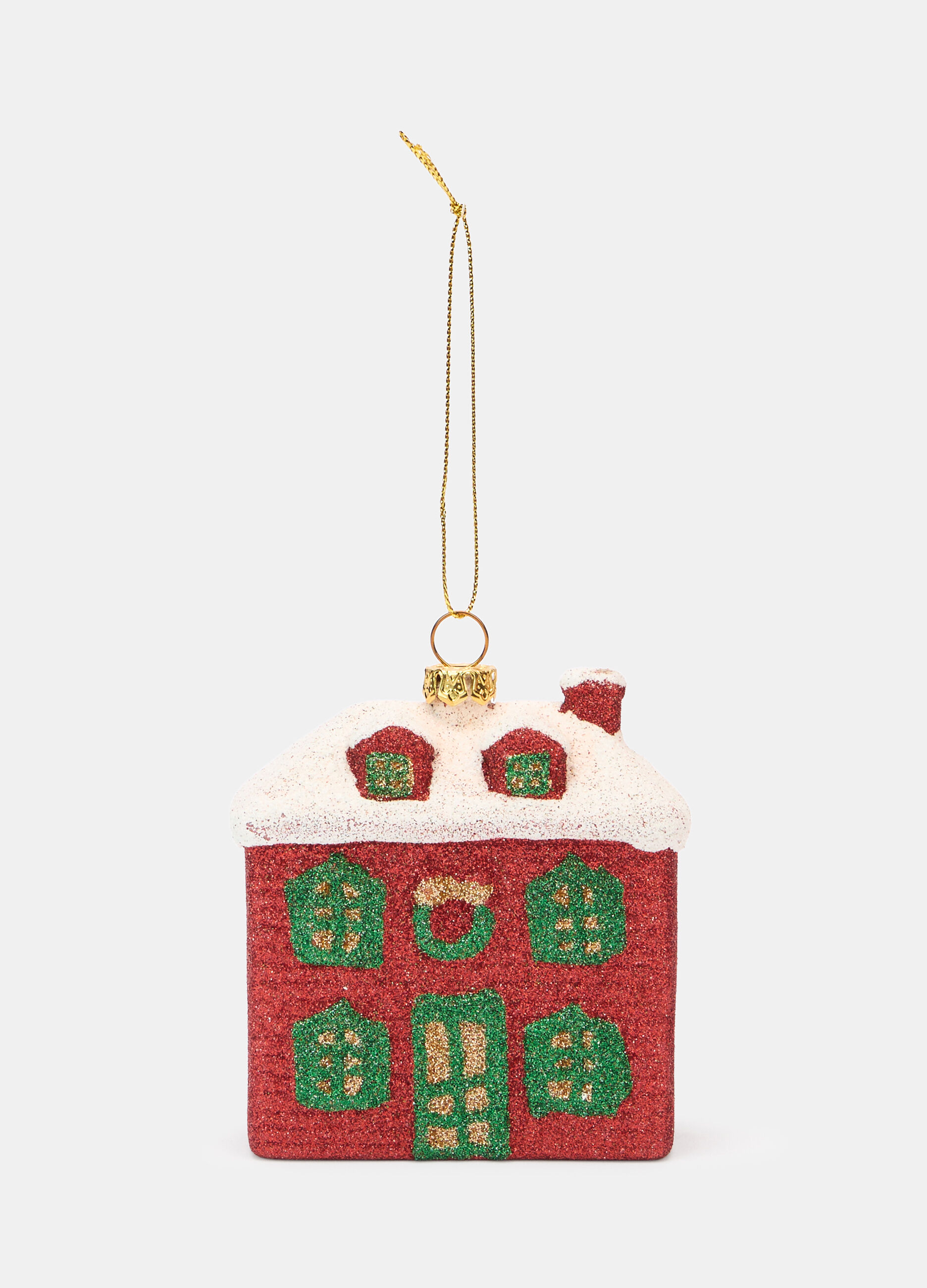 Ornamento casetta innevata glitterato_0