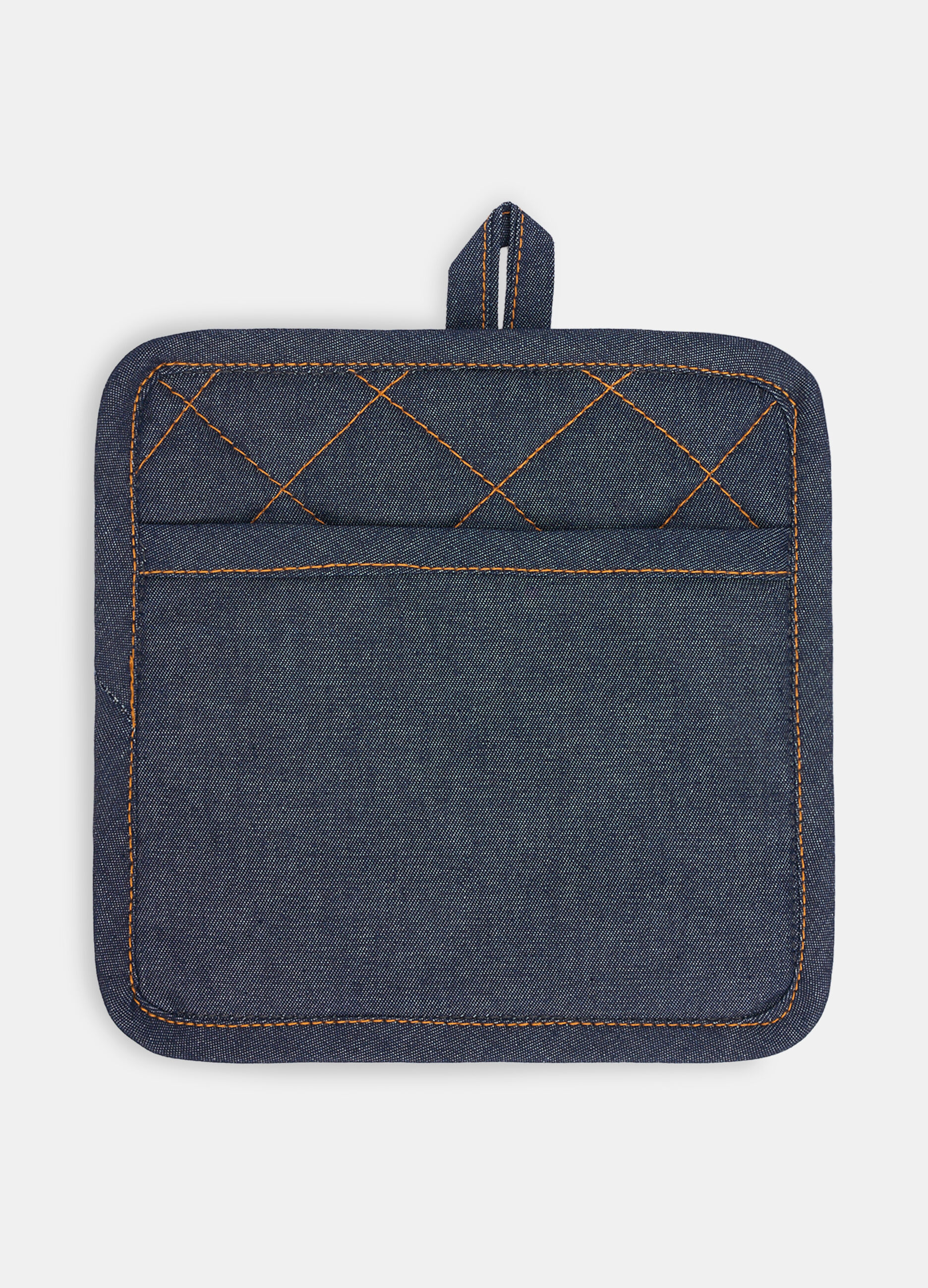 Presina trapuntata in puro cotone effetto denim_0