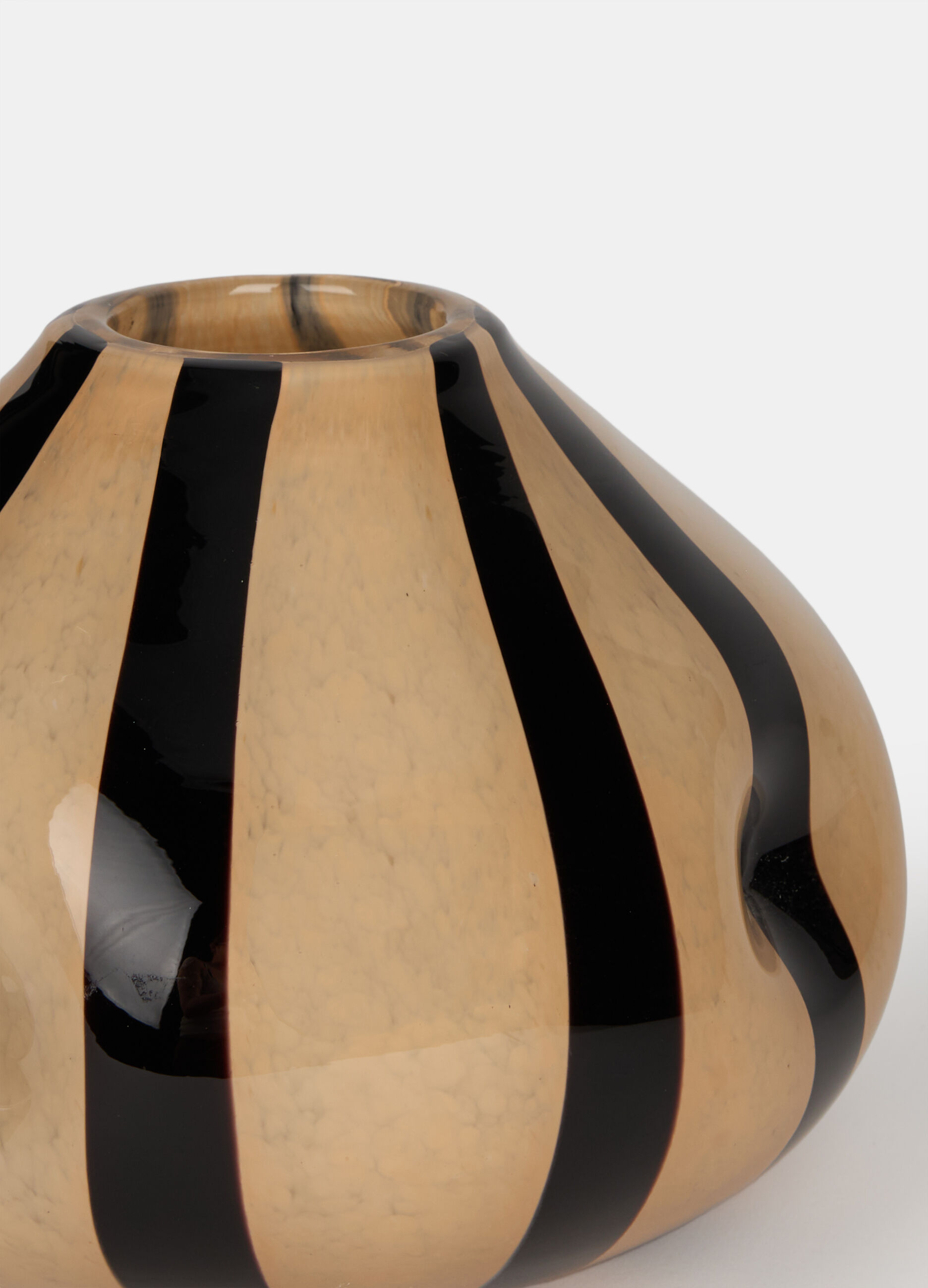 Vaso in vetro a righe piccolo
