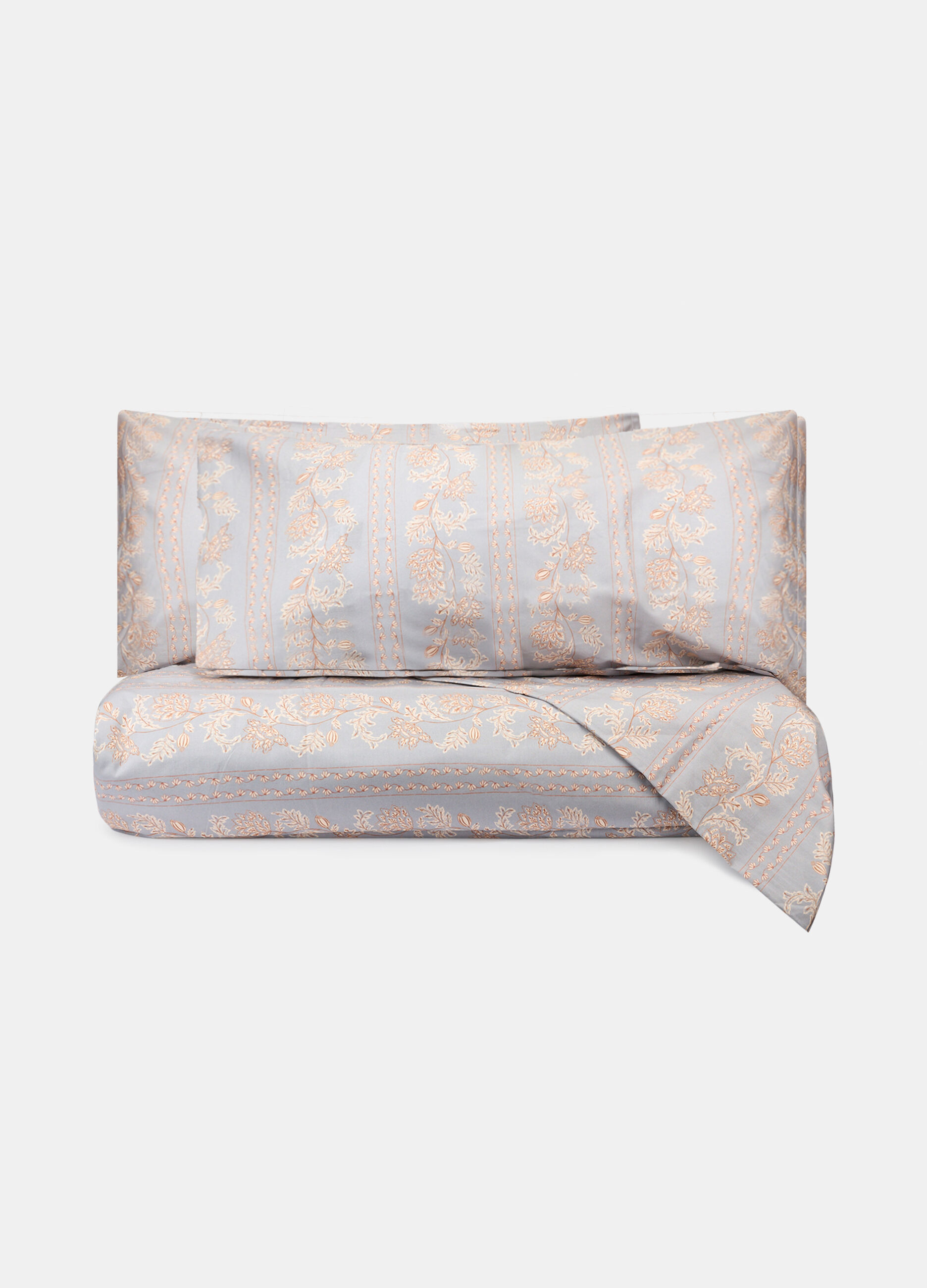 Parure copripiumino matrimoniale in percalle a fiori_0