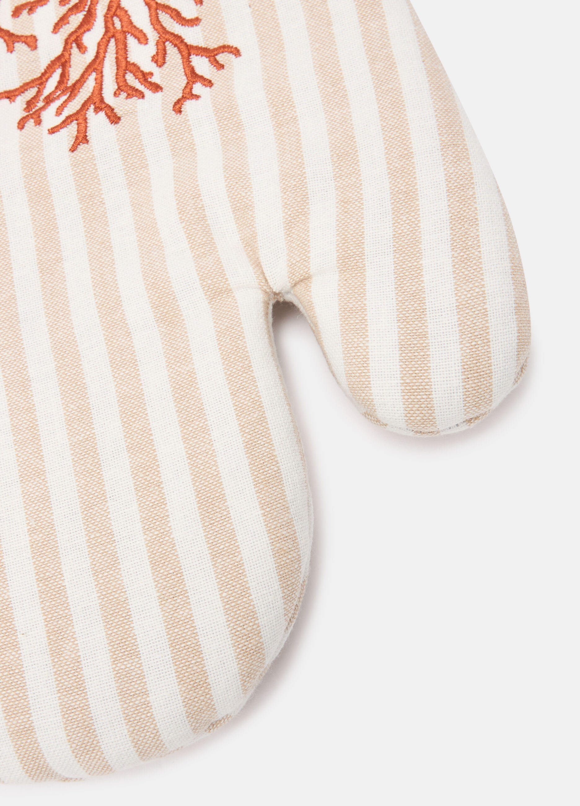 Oven mitt in yarn-dyed cotton with embroidery_1