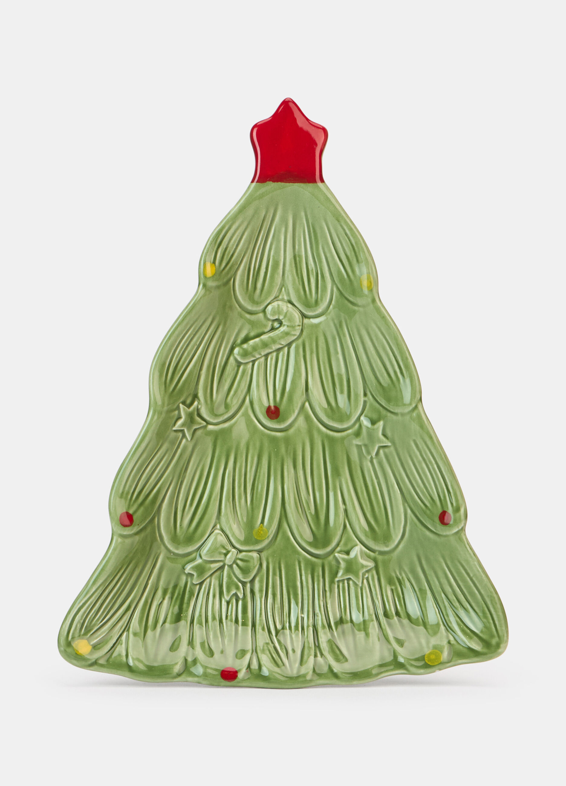 Vassoio albero di Natale in ceramica dipinta_0