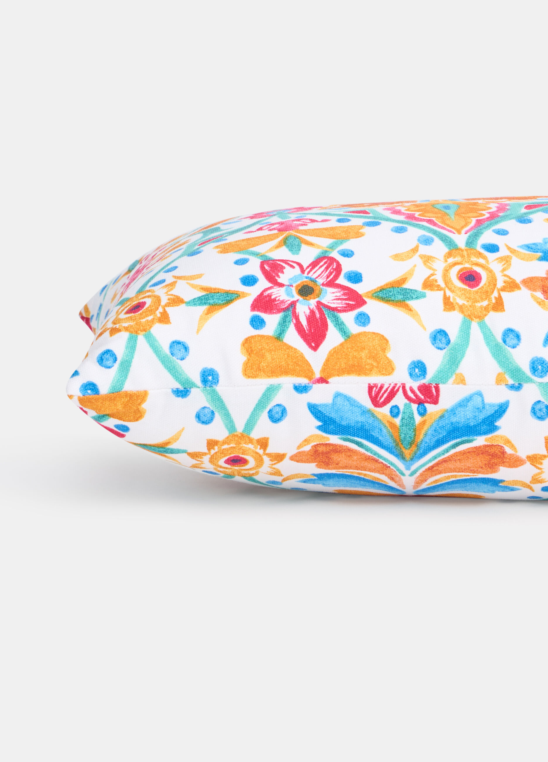 Cuscino rettangolare in cotone con motivo multicolor_1