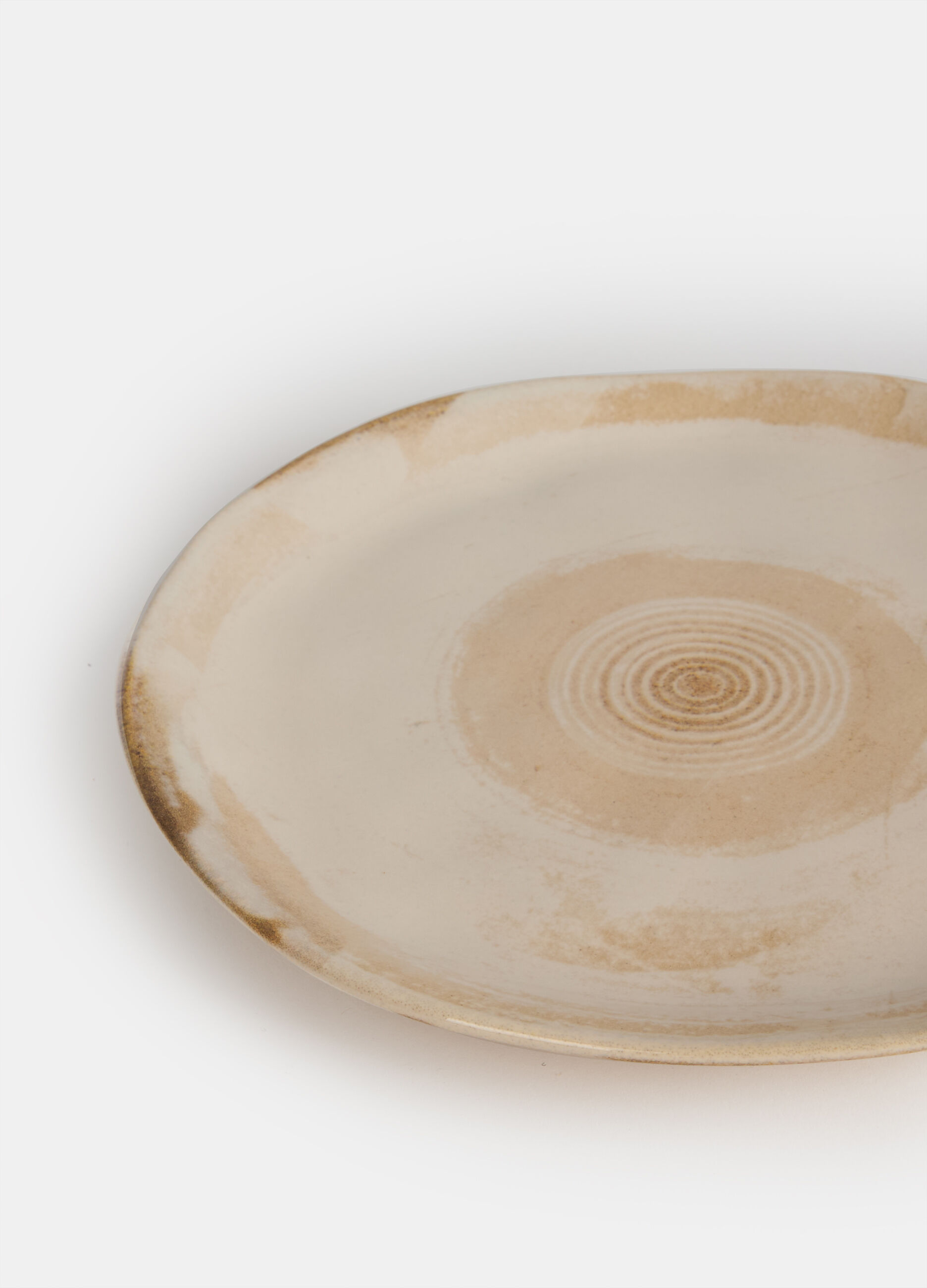 Piatto da dolce con decoro legno