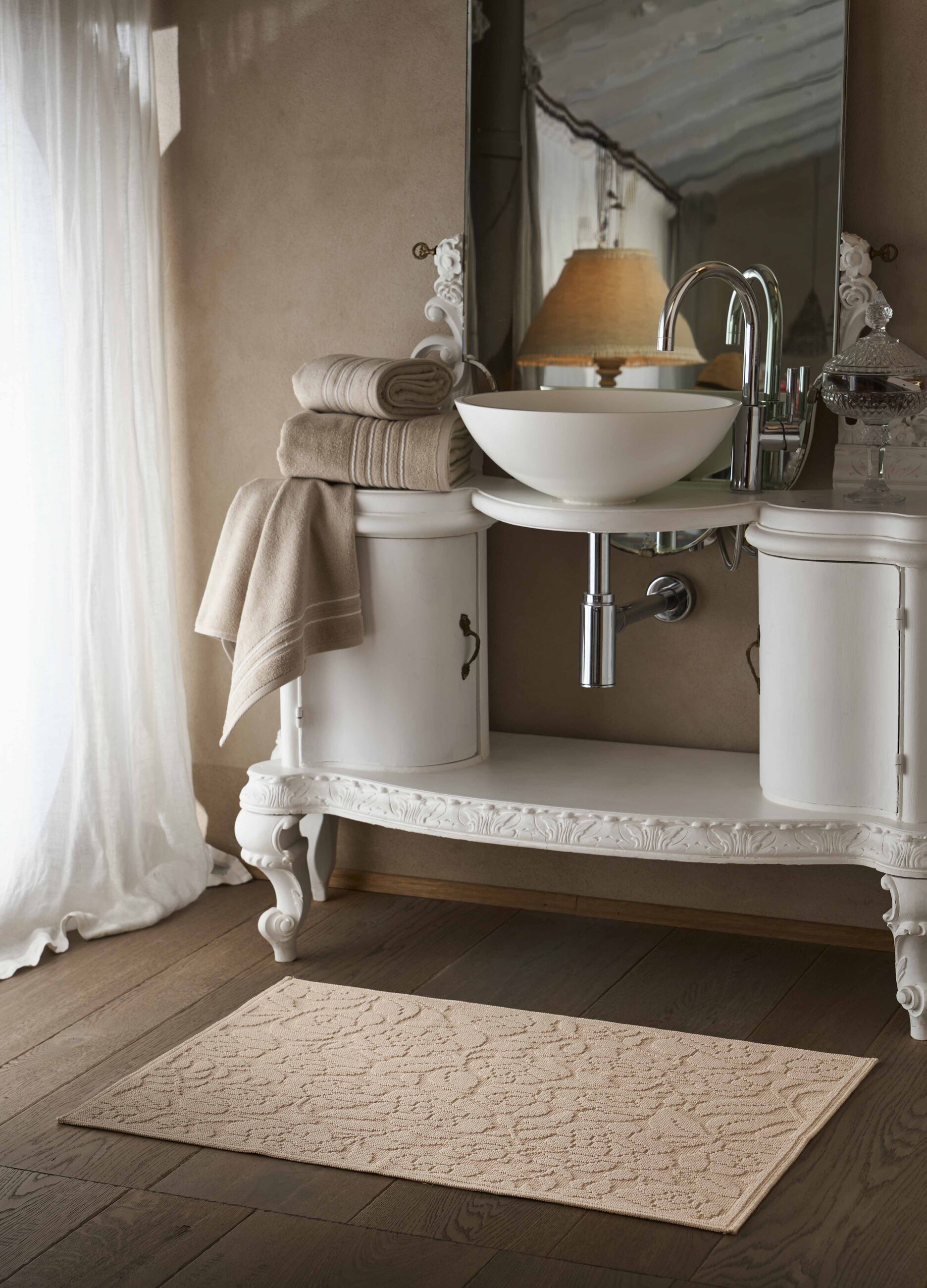 Tappeto in puro cotone jacquard Made in Portugal_0