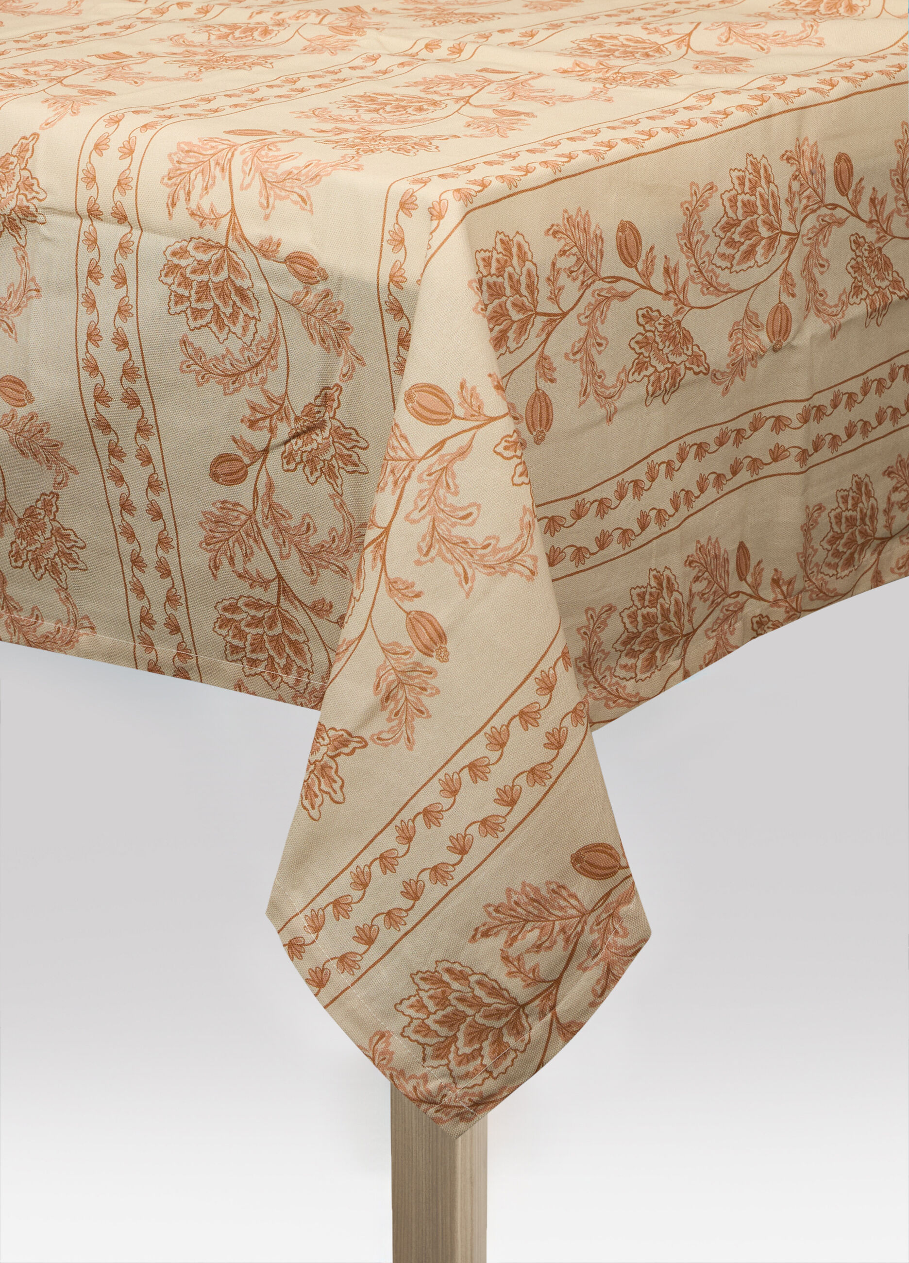 Tovaglia quadrata con motivo a fiori a contrasto_0