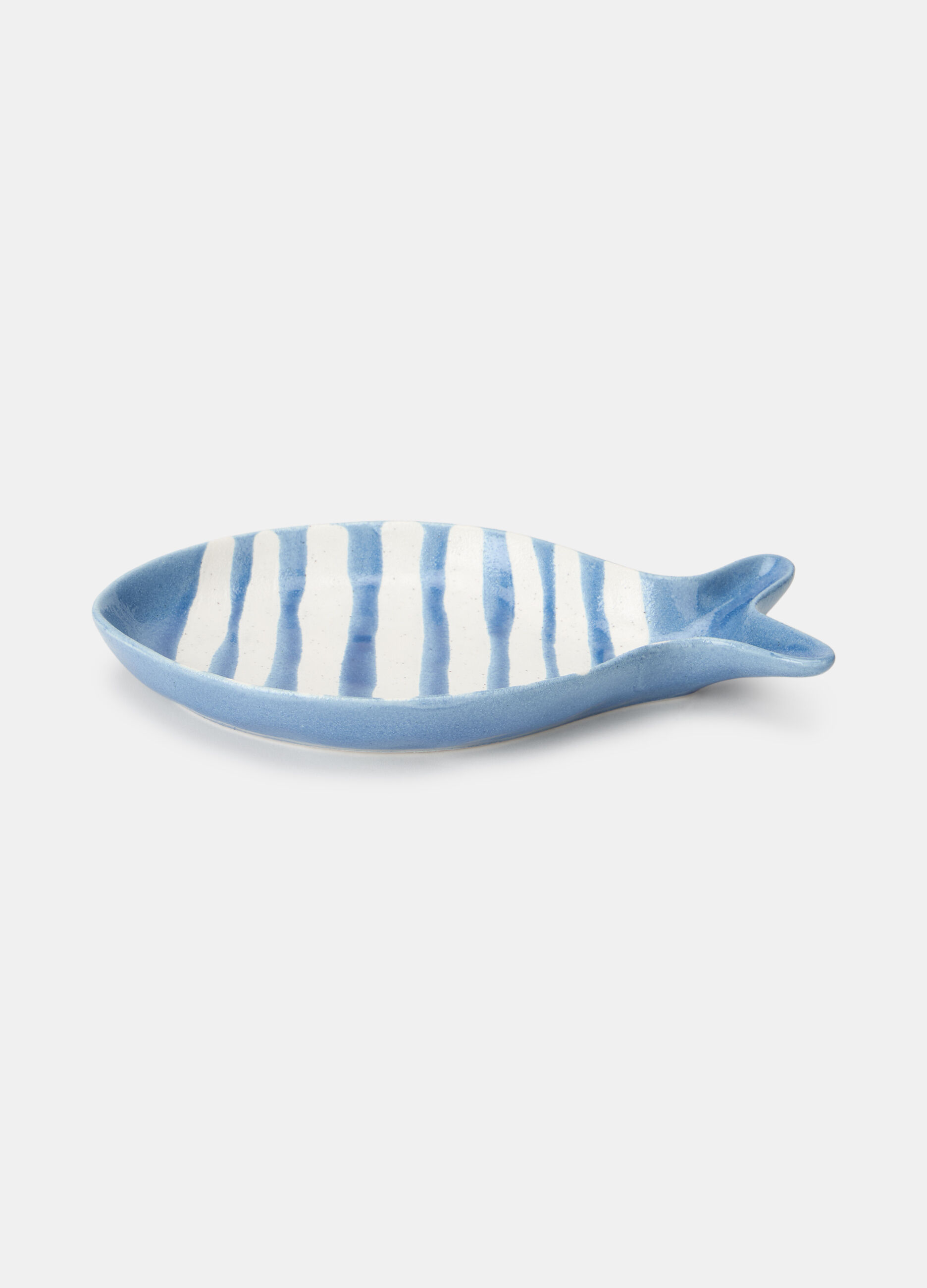 Piatto a forma di pesce a righe_0