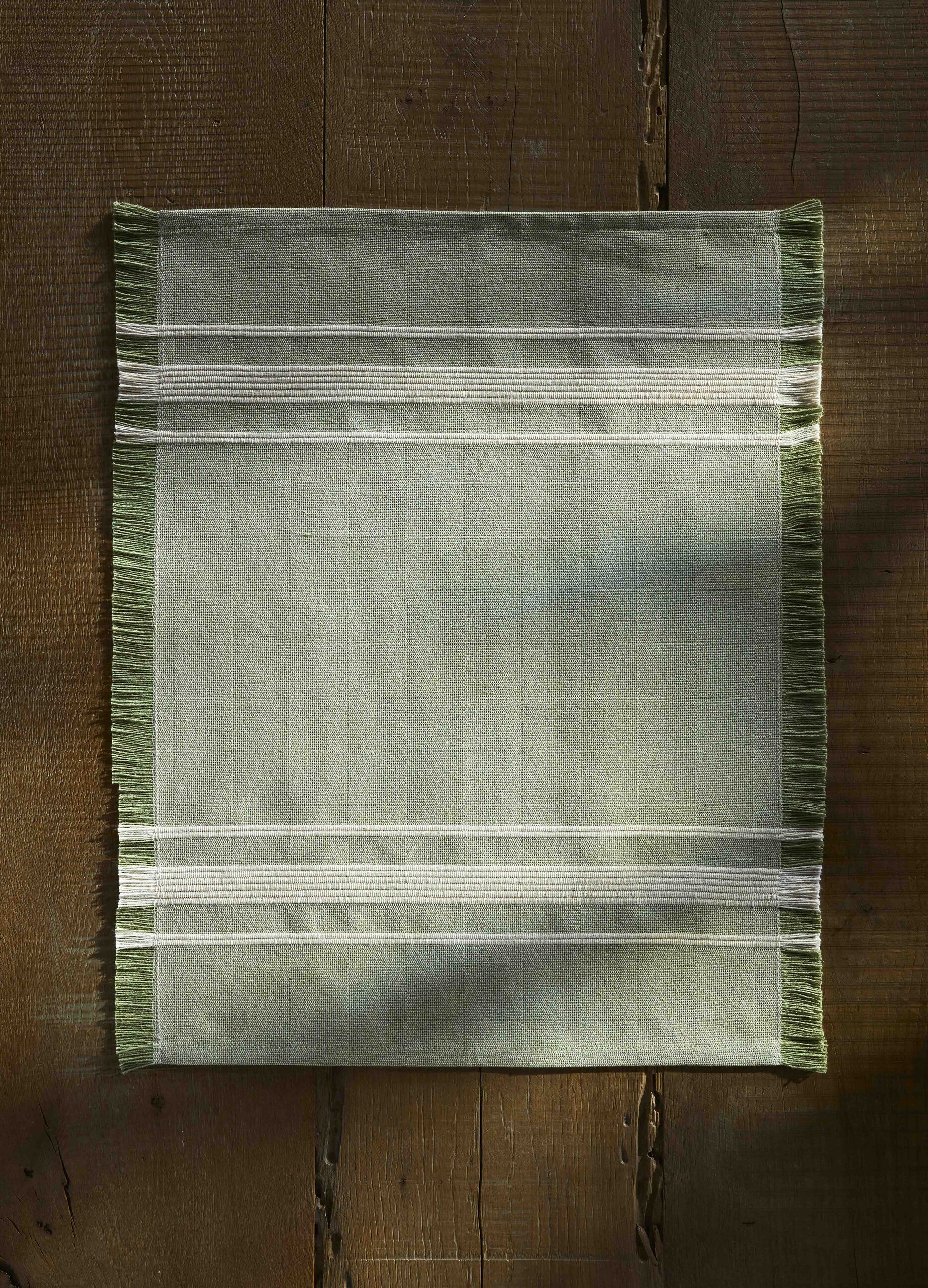 Striped organic table mat in 100% cotton_0