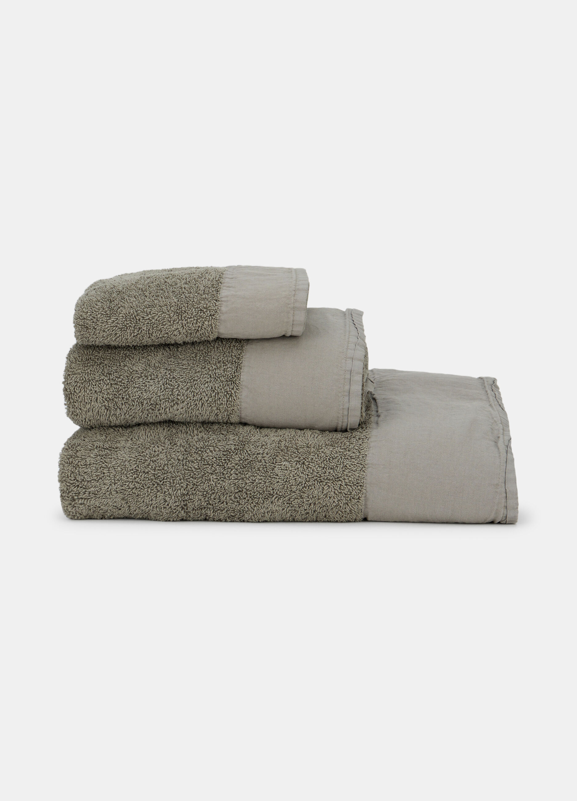 Telo doccia in cotone con fascia liscia_0