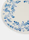 Piatto da dessert con cornice floreale blu_1
