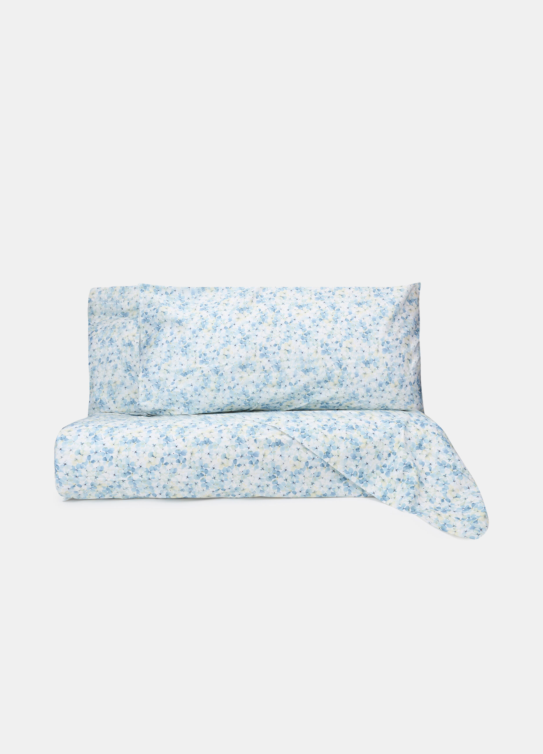 Parure copripiumino una piazza e mezzo con stampa a fiori_0