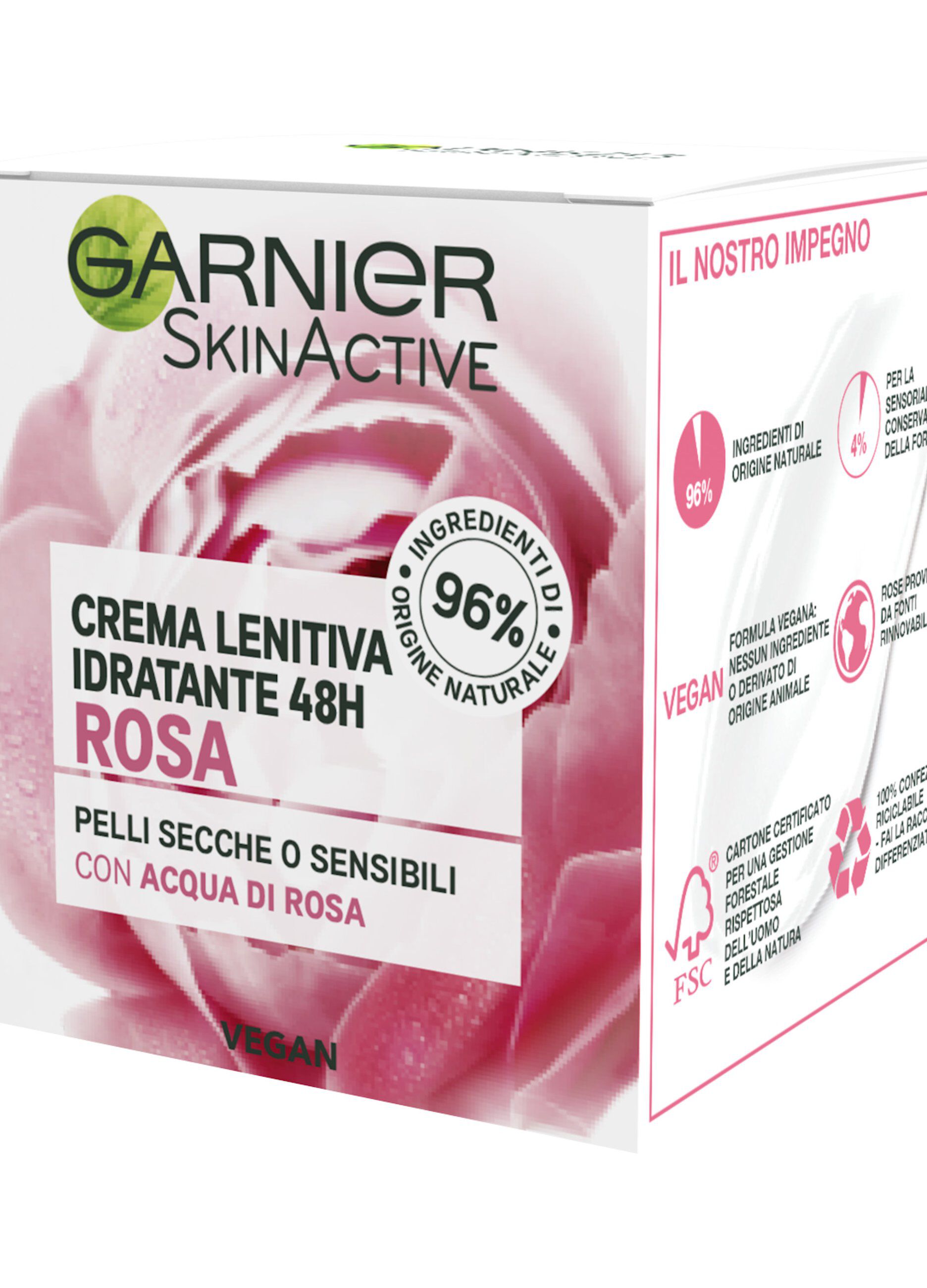 Garnier Crema Viso Idratante Lenitiva SkinActive, Ideale per Pelli Secche o Sensibili, Arricchita con Acqua di Rosa, 50 ml._1