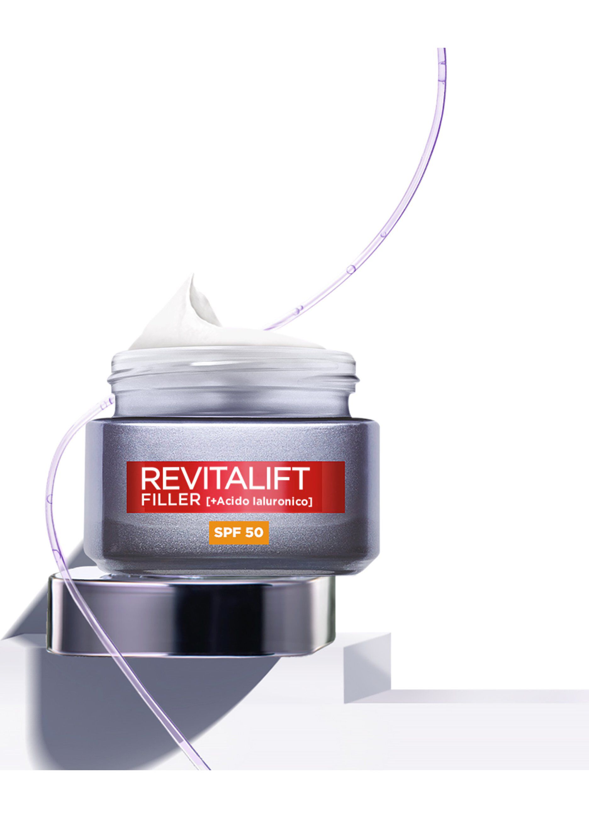 L'Oréal Paris Crema Viso Giorno Revitalift Filler, Azione Antirughe Rivolumizzante con Acido Ialuronico Micro-filler, SPF 50, 50 ml._1