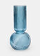 Fluted blue glass vase_0